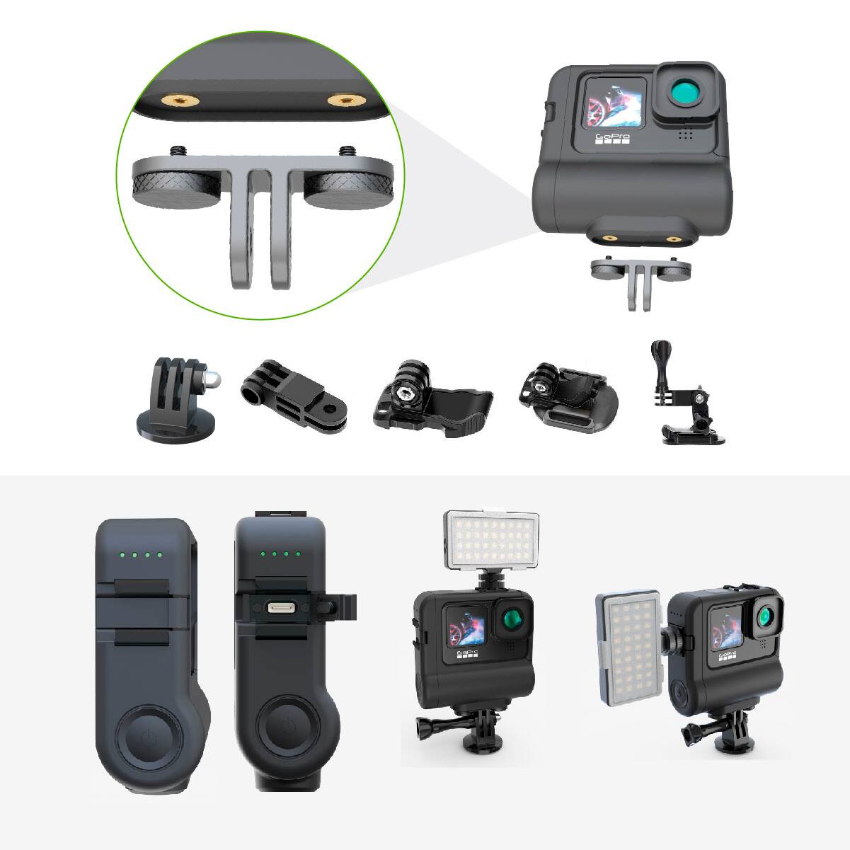 Alt View 13. Digipower - Rechargeable Litihium Ion Battery for GoPro Hero 11, Hero 10, and Hero 9 - Black.