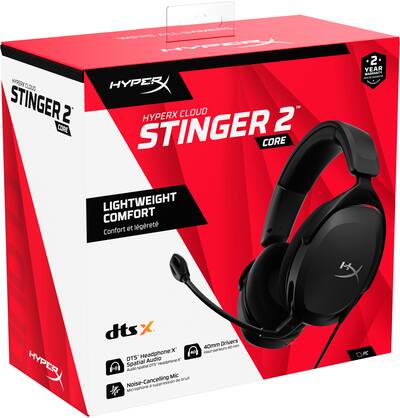 HyperX Cloud Stinger 2 Core Wired Gaming Headset for PC Black HyperX Cloud Stinger 2 Core Wired Gaming Headset for PC Black