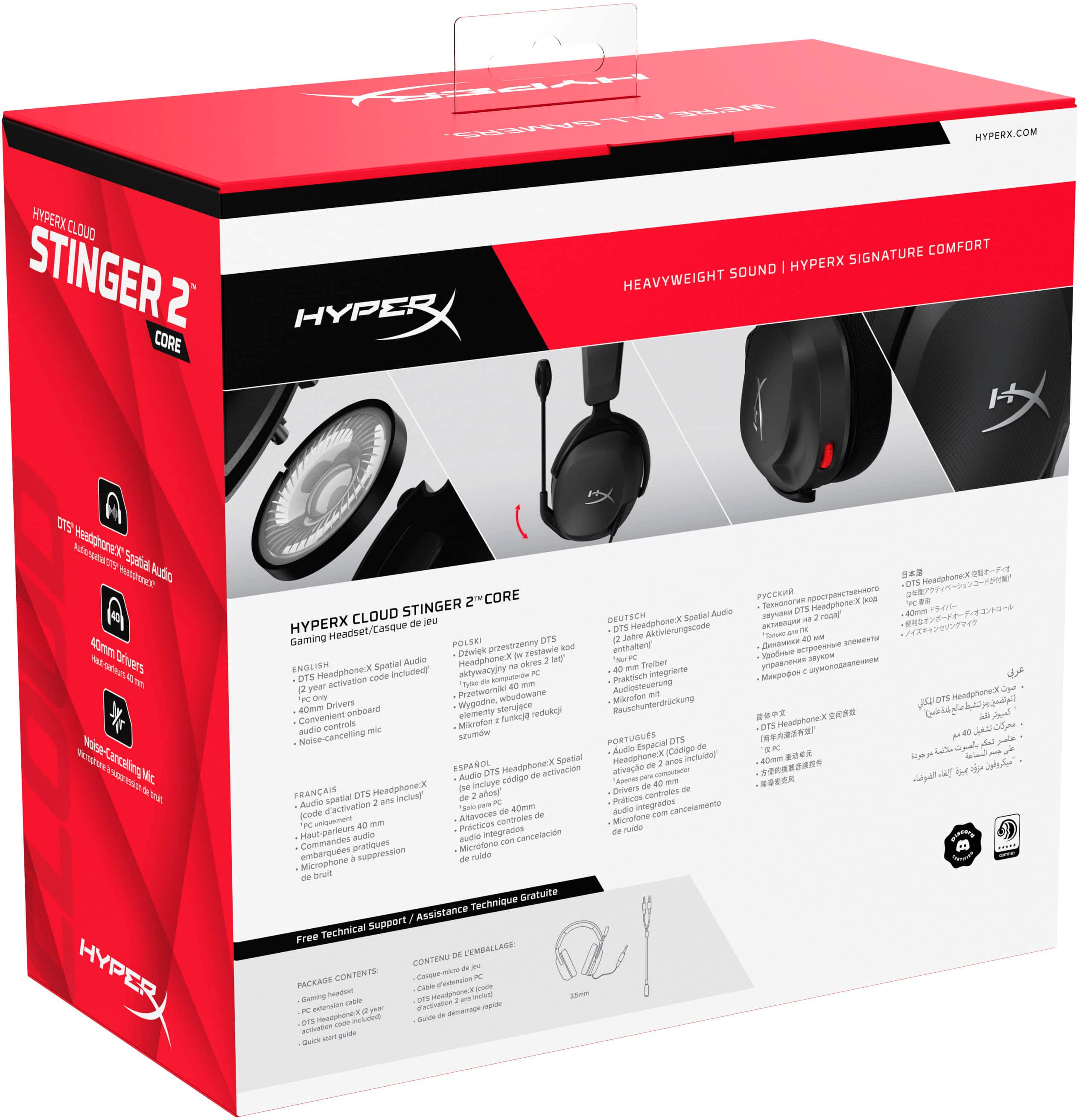 Alt View 18. HyperX - Cloud Stinger 2 Core Wired Gaming Headset for PC - Black.