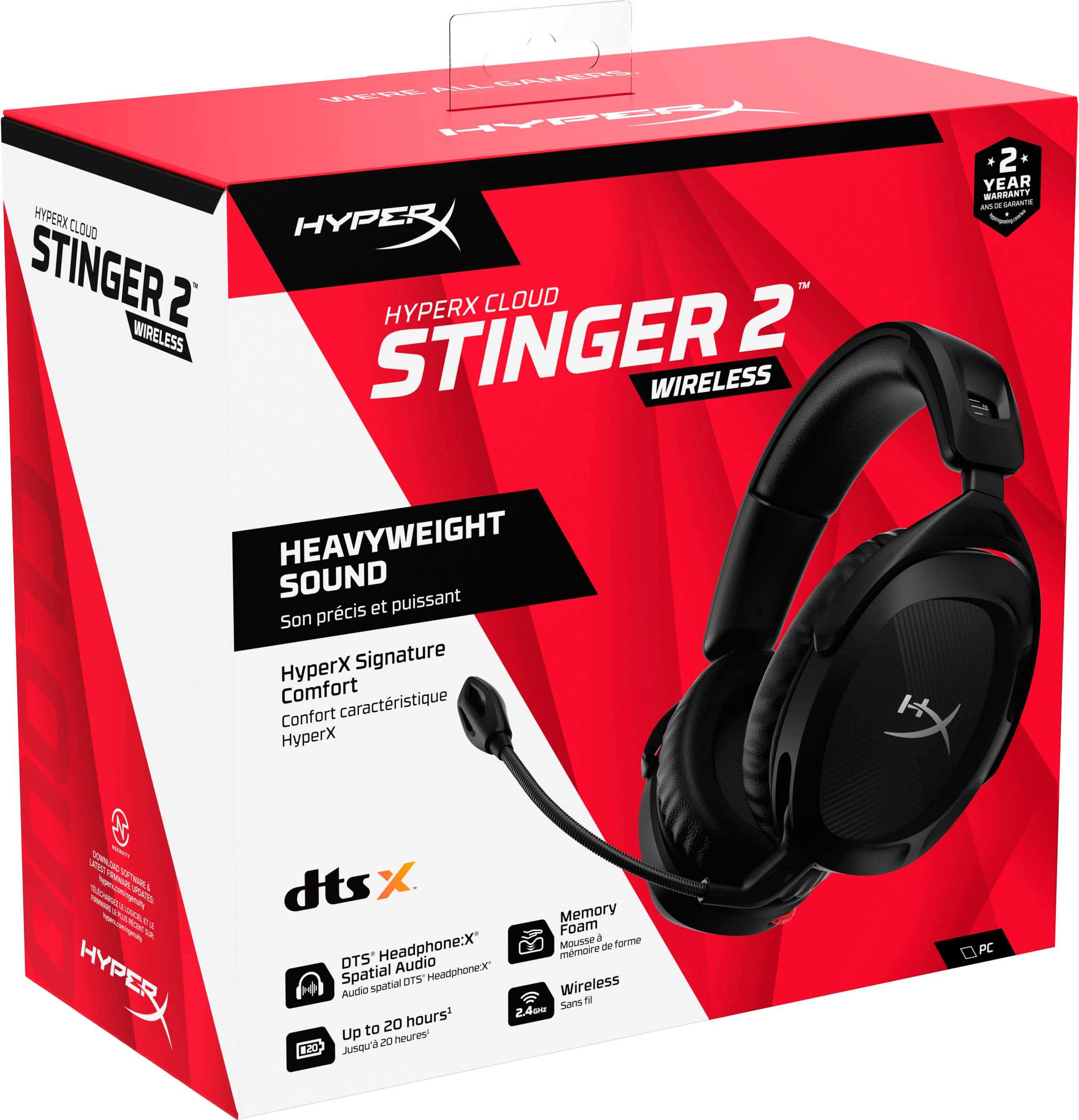 Alt View 18. HyperX - Cloud Stinger 2 Wireless Gaming Headset for PC - Black.