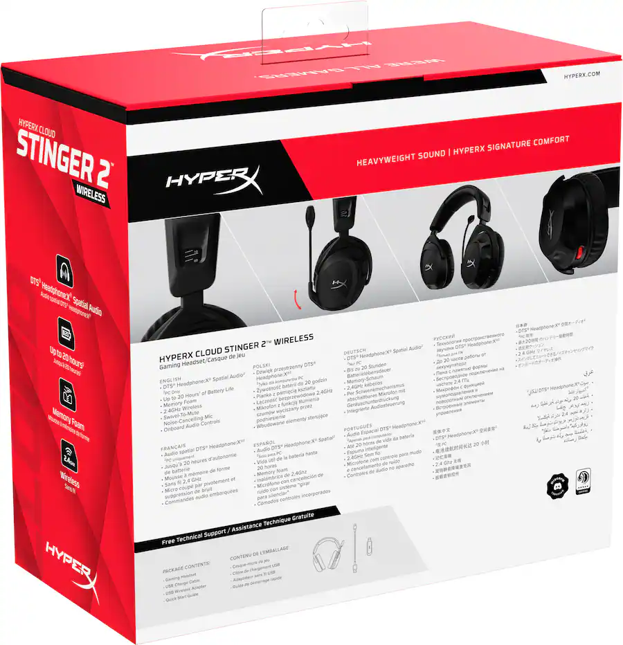 HyperX Cloud Stinger Wireless Gaming Headset for PC Black