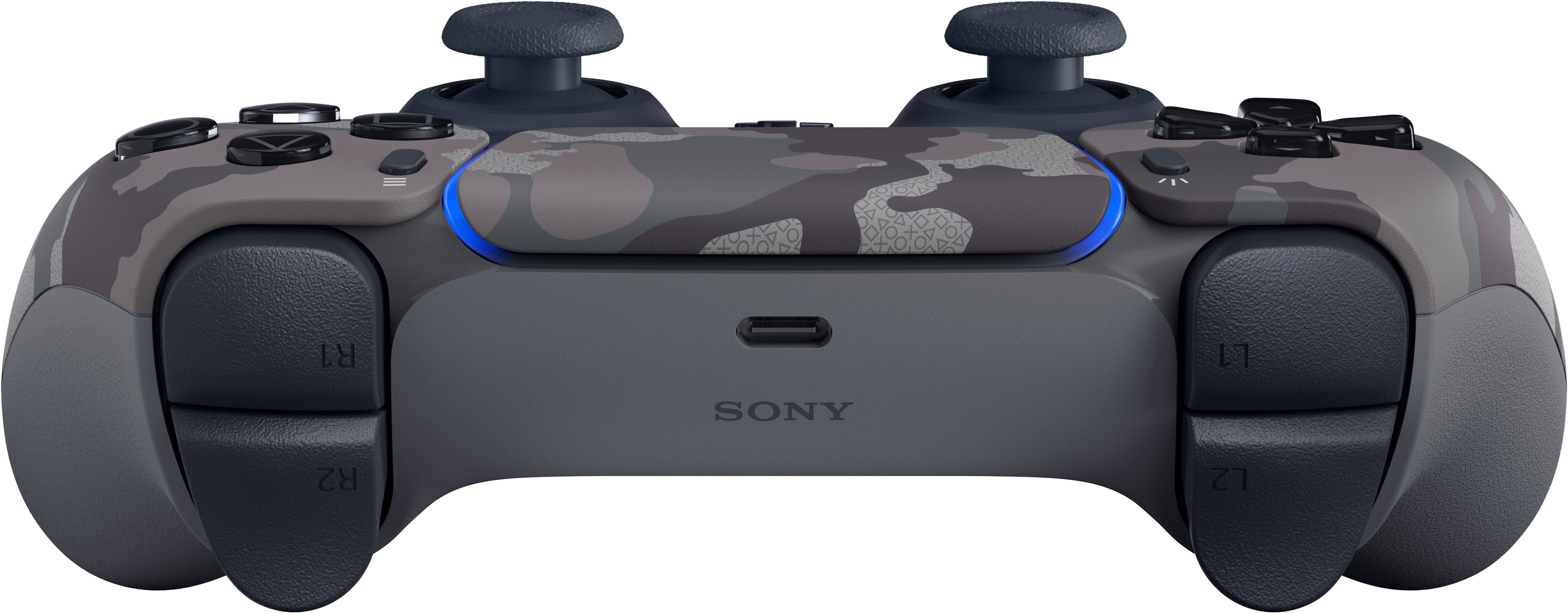 Back View: Sony - PlayStation 5 - DualSense Wireless Controller - Gray Camouflage