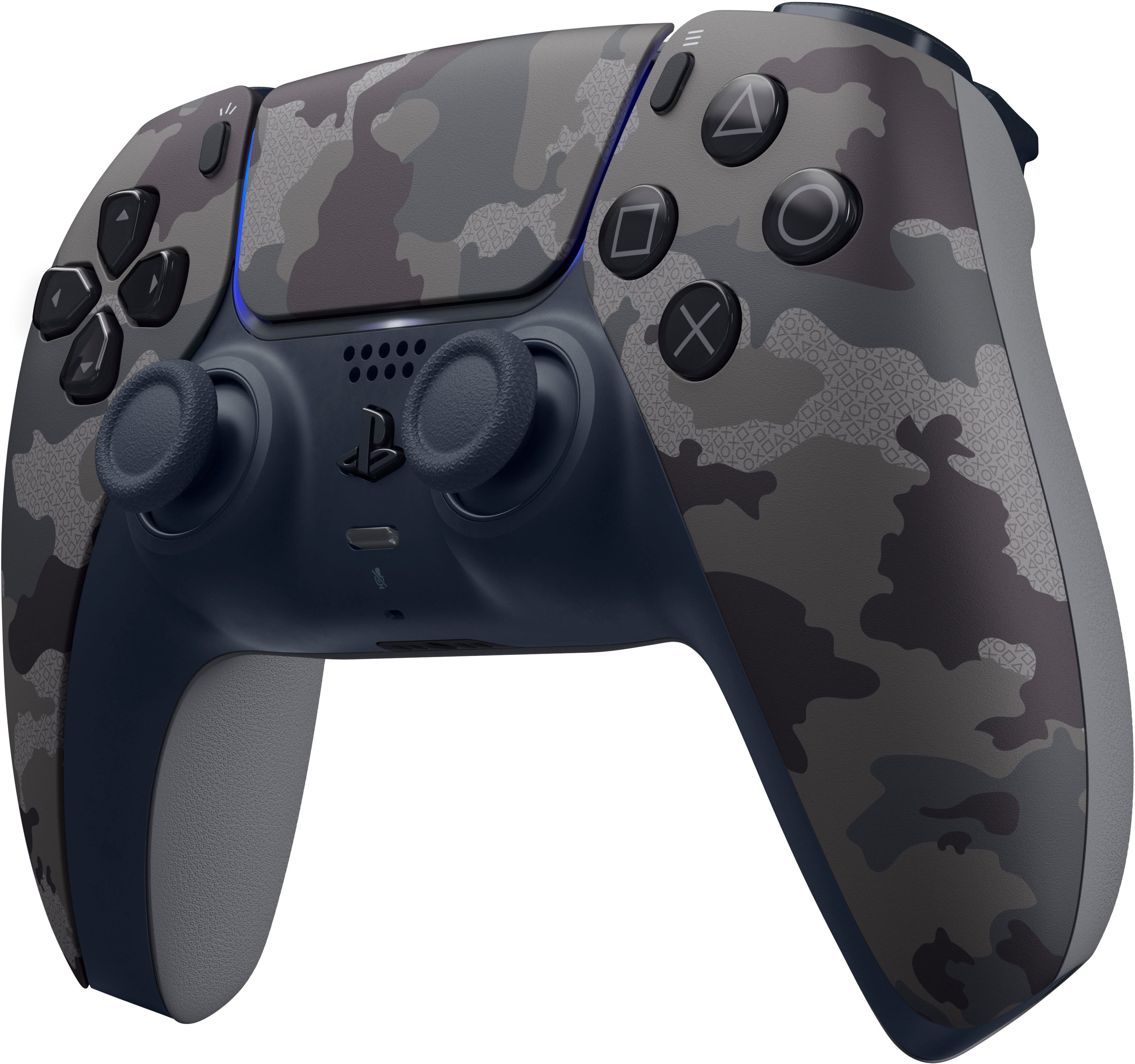 Angle View: Sony - PlayStation 5 - DualSense Wireless Controller - Gray Camouflage