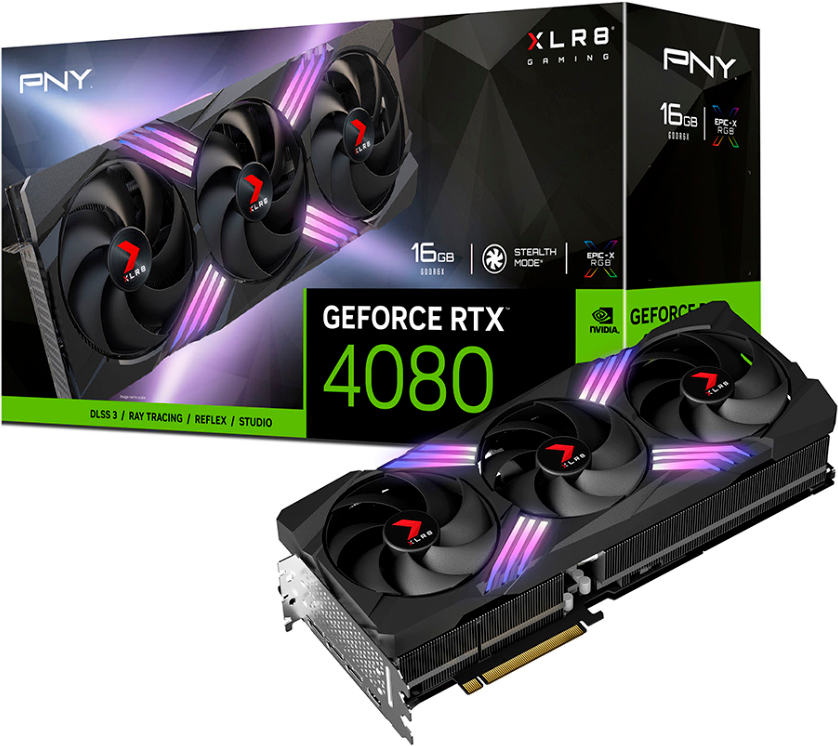 PNY NVIDIA GeForce RTX 4080 16GB GDDR6X PCI Express 4.0 Graphics Card with Triple Fan and DLSS 3 VCG408016TFXXPB1 - Best Buy