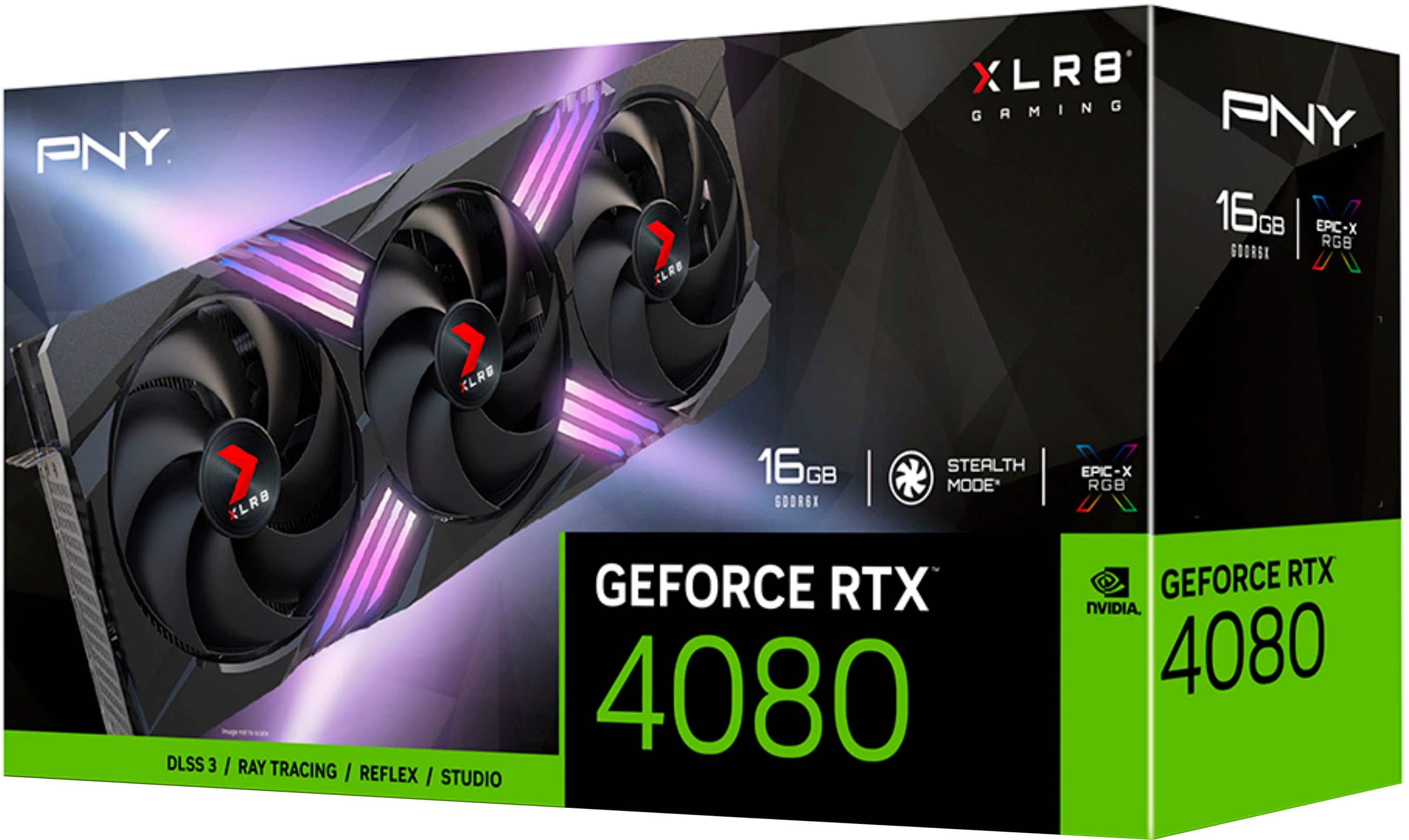 Pny RTX 4080 Epic-X RGB Triple Fan 16GB GDDR6X Graphic Card Silver