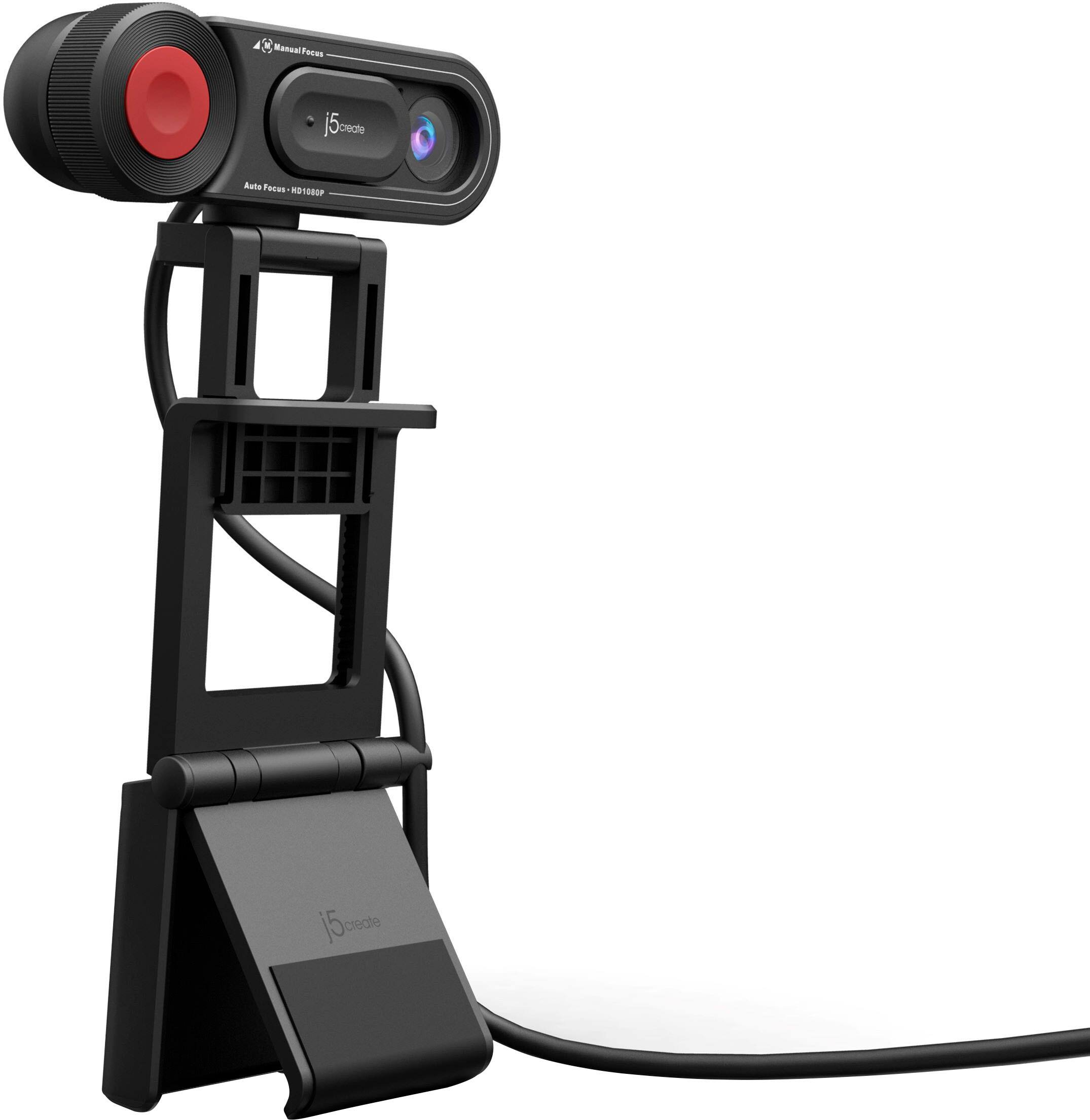 Alt View 11. j5create - USB HD Webcam with Auto & Manual Focus Switch - Black.
