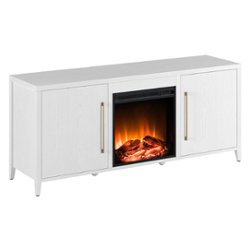 Camden&Wells - Jasper Log Fireplace TV Stand for Most TVs up to 65" - White - Angle_Zoom