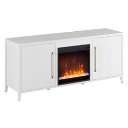 Camden&Wells - Jasper Crystal Fireplace TV Stand for Most TVs up to 65" - White - Angle_Zoom
