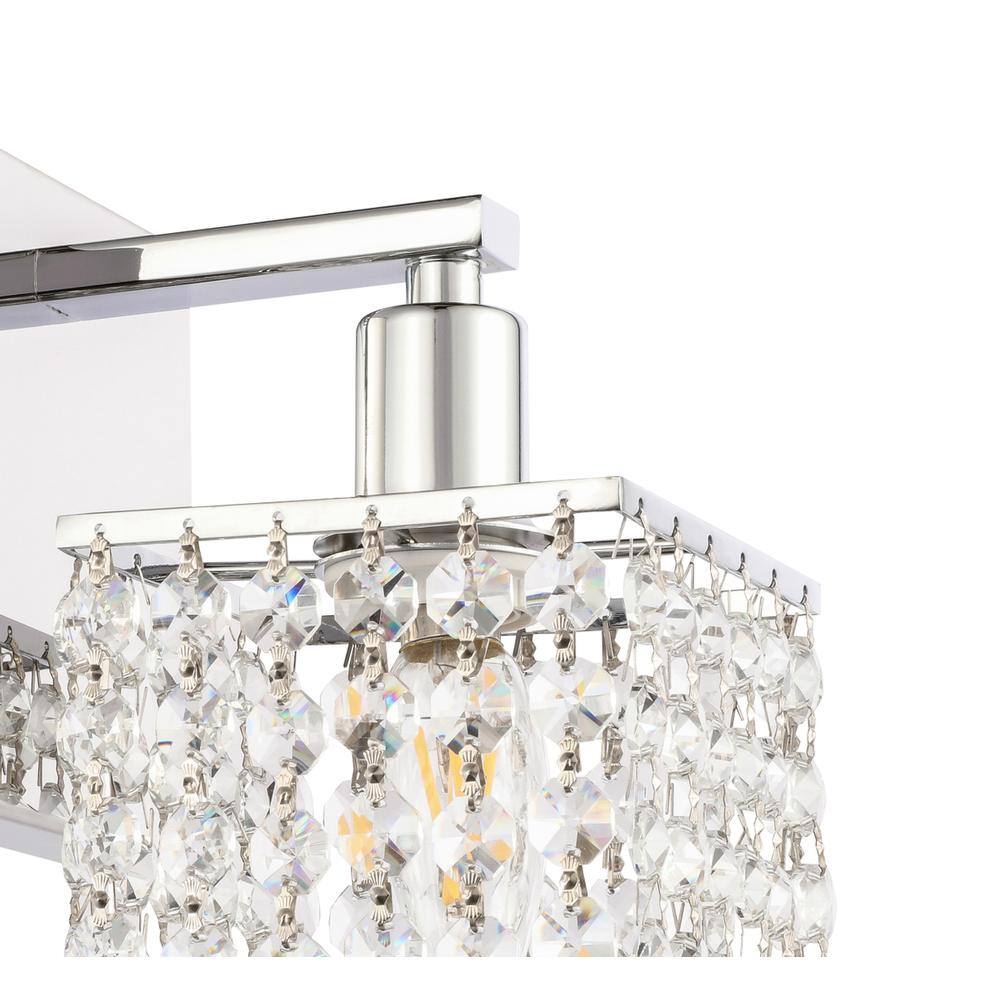 Left. Living District - Phineas 1 light Chrome and Clear Crystals wall sconce - Chrome And Clear Crystals.