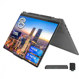 Lenovo - Yoga 7i 2-in-1 16" 2K Touchscreen Laptop,Intel Ultra 7 155U,16GB LPDDR5X,2TB SSD+128GB Dock Set,Win 11,Grey - Gray