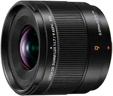 Front. Panasonic - LUMIX Leica DG Summilux 9mm f/1.7 ASPH. Lens for Micro Four Thirds Camera - Black.