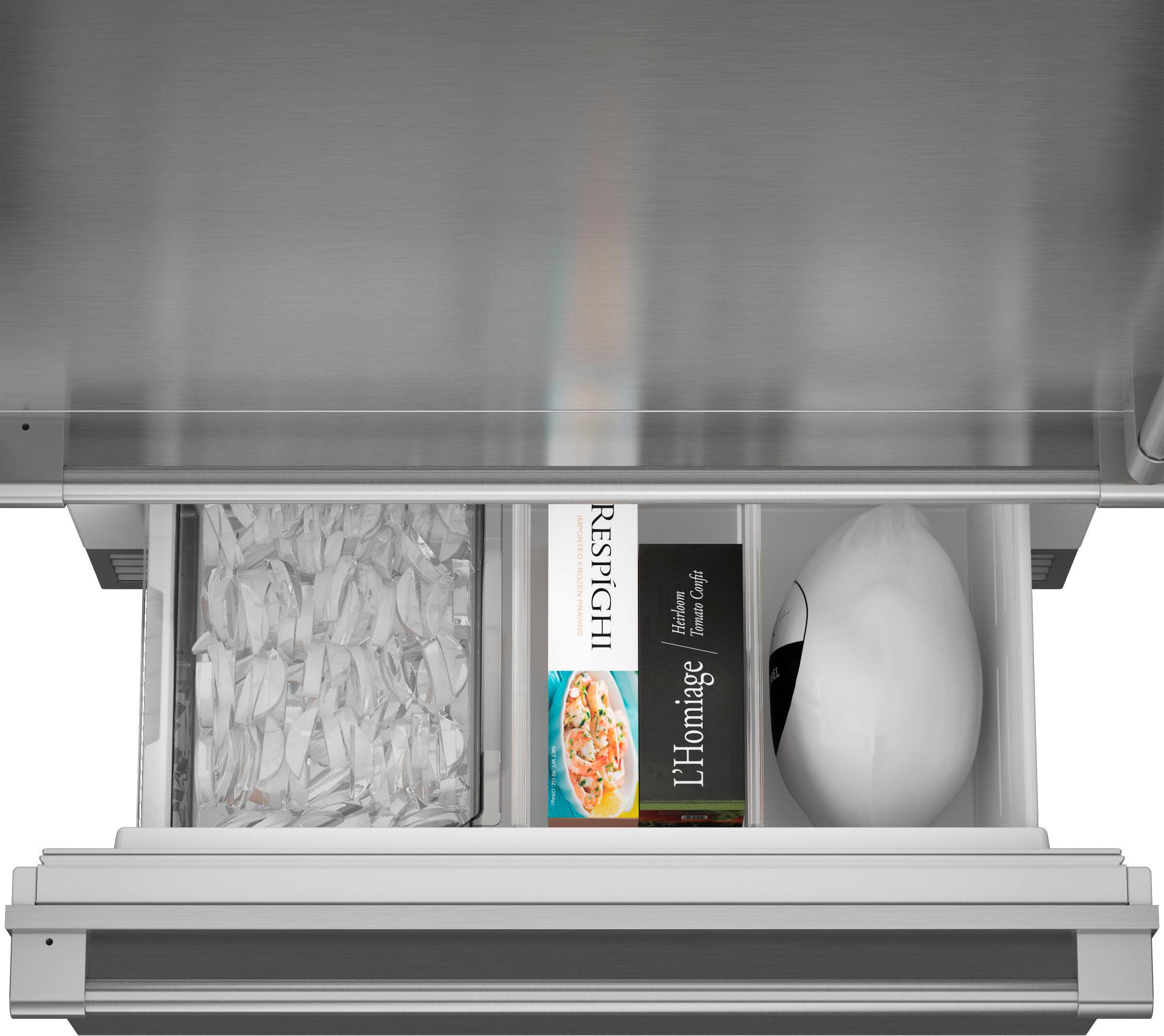 Alt View 4. Monogram - 20.2 Cu. Ft. Bottom-Freezer Counter-Depth Refrigerator - Custom Panel Ready - Stainless Steel.