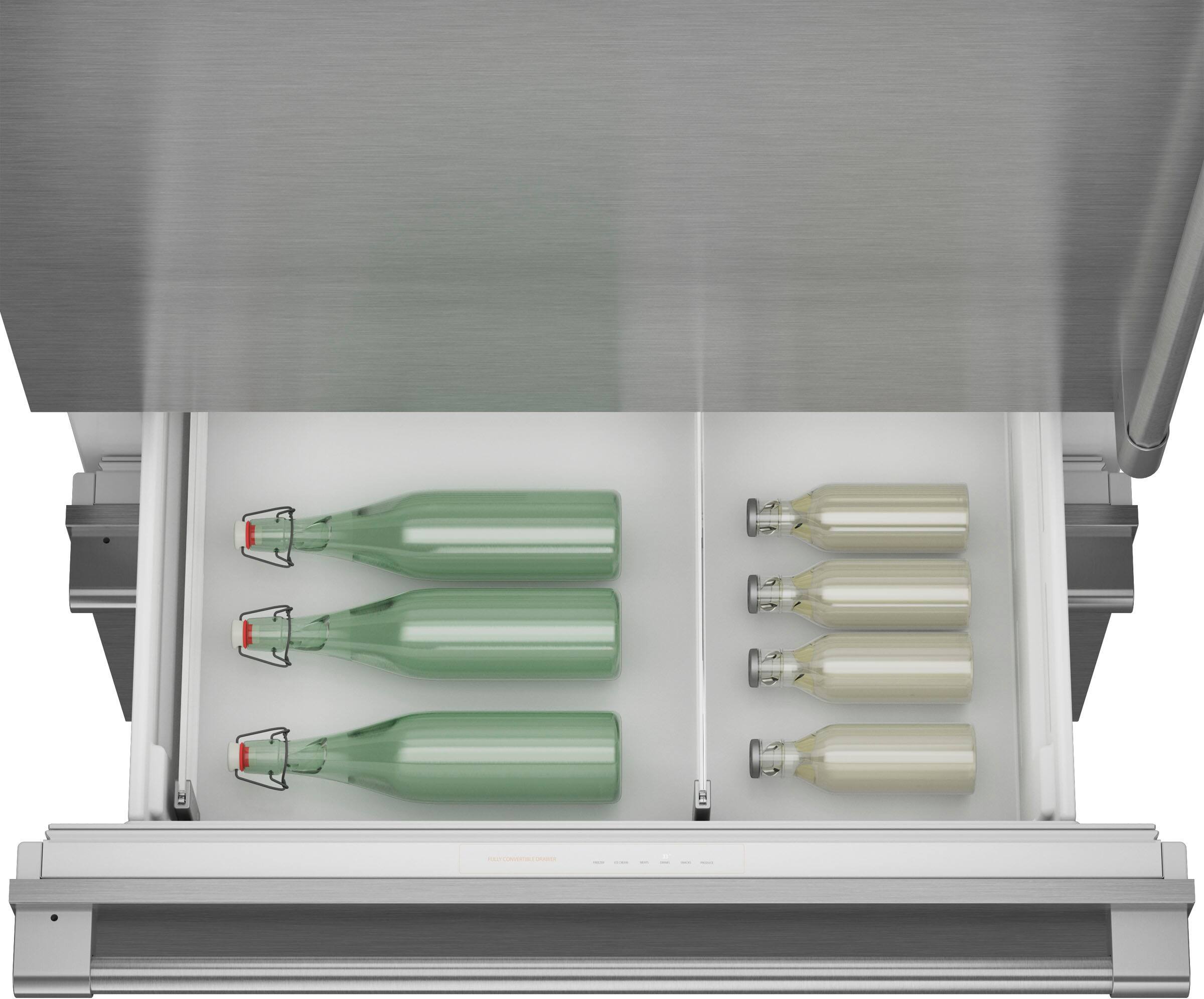 Alt View 5. Monogram - 20.2 Cu. Ft. Bottom-Freezer Counter-Depth Refrigerator - Custom Panel Ready - Stainless Steel.