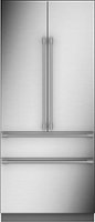 Monogram - 20.1 Cu. Ft. French Door Counter-Depth Refrigerator - Custom Panel Ready - Stainless steel - Front_Zoom