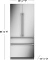 Alt View Zoom 2. Monogram - 20.1 Cu. Ft. French Door Counter-Depth Refrigerator - Custom Panel Ready - Stainless Steel.