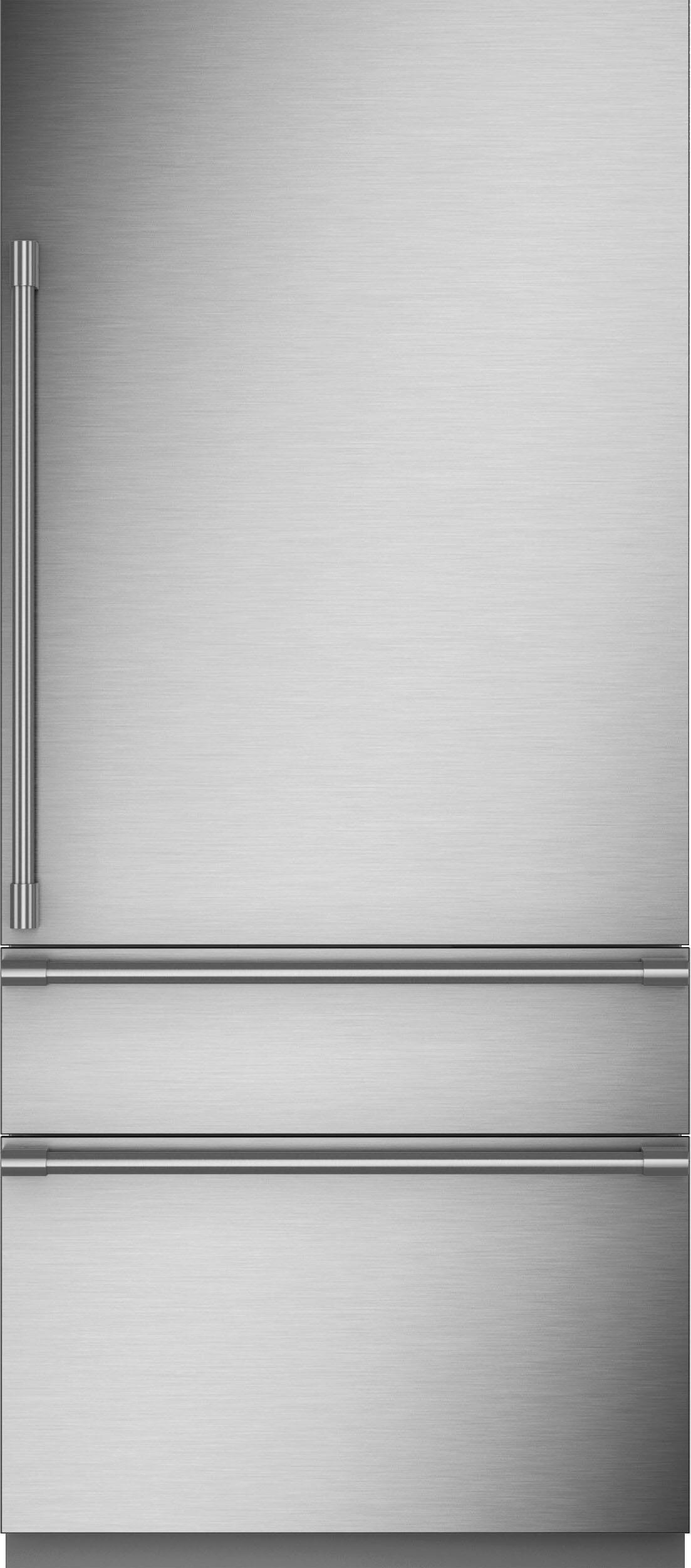 Front. Monogram - 20.2 Cu. Ft. Bottom-Freezer Counter-Depth Refrigerator - Custom Panel Ready - Stainless Steel.