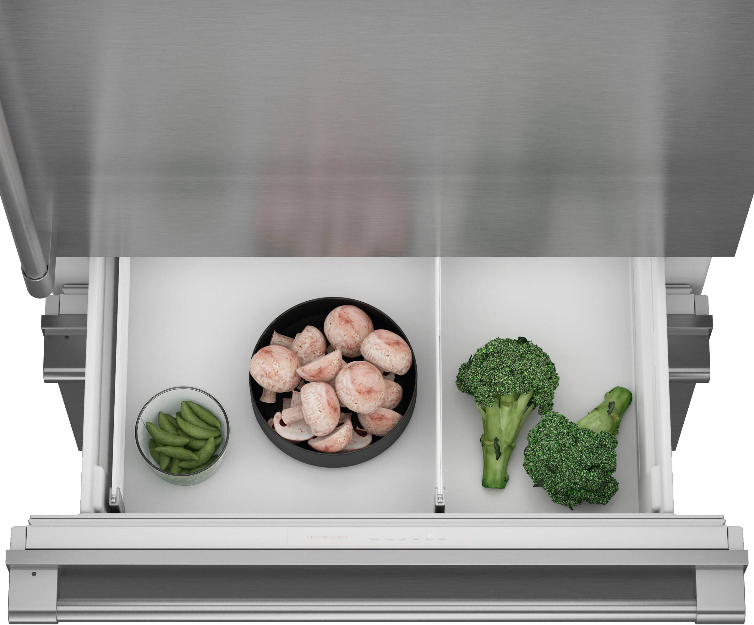 Alt View 5. Monogram - 20.2 Cu. Ft. Bottom-Freezer Counter-Depth Refrigerator - Custom Panel Ready - Stainless Steel.