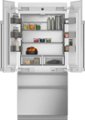 Angle Zoom. Monogram - 20.1 Cu. Ft. French Door Counter-Depth Refrigerator with Water Dispenser - Custom Panel Ready - Stainless Steel.