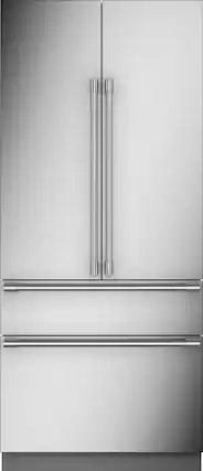 Front. Monogram - 20.1 Cu. Ft. French Door Counter-Depth Refrigerator with Water Dispenser - Custom Panel Ready - Stainless Steel.