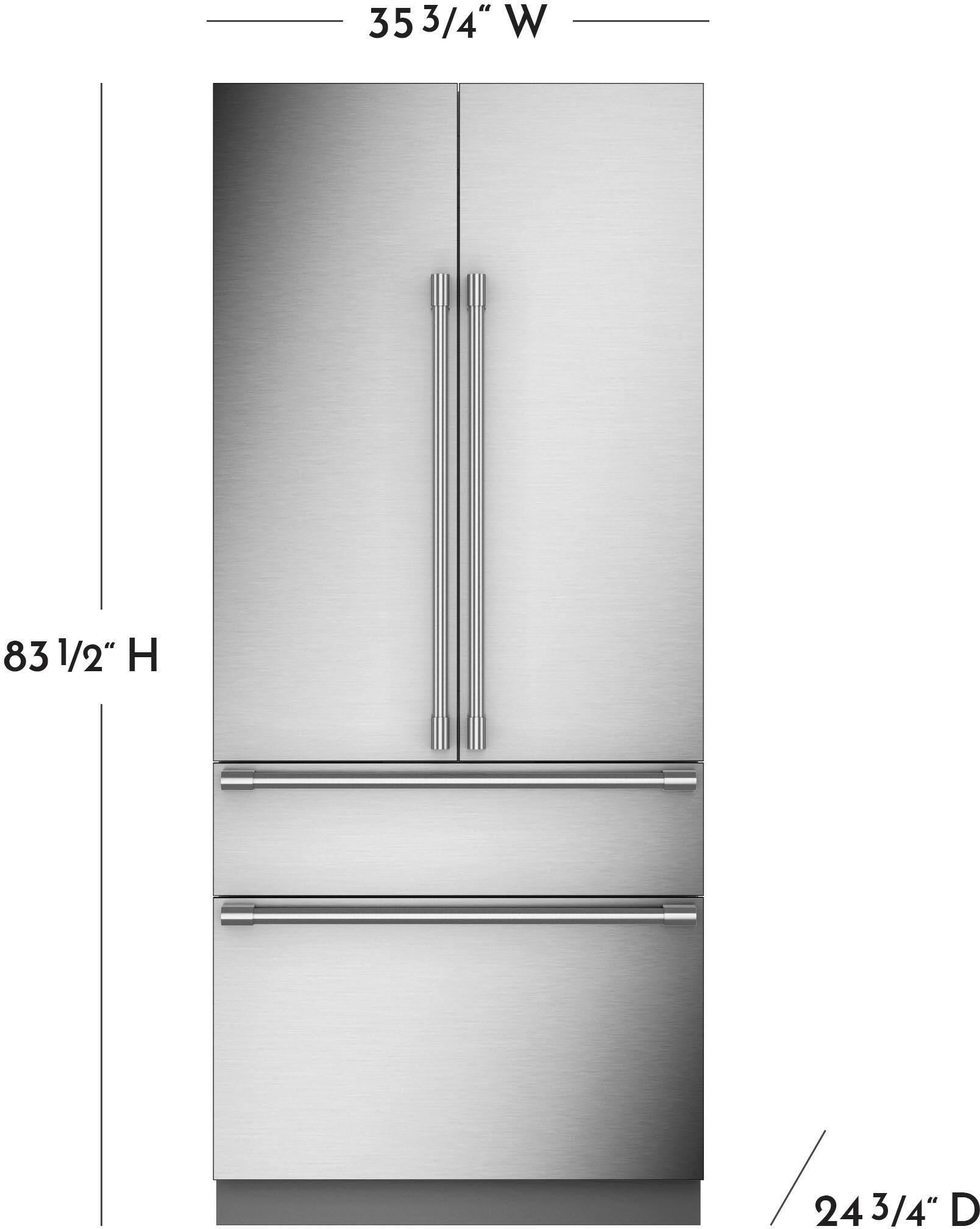 Alt View 1. Monogram - 20.1 Cu. Ft. French Door Counter-Depth Refrigerator with Water Dispenser - Custom Panel Ready - Stainless Steel.