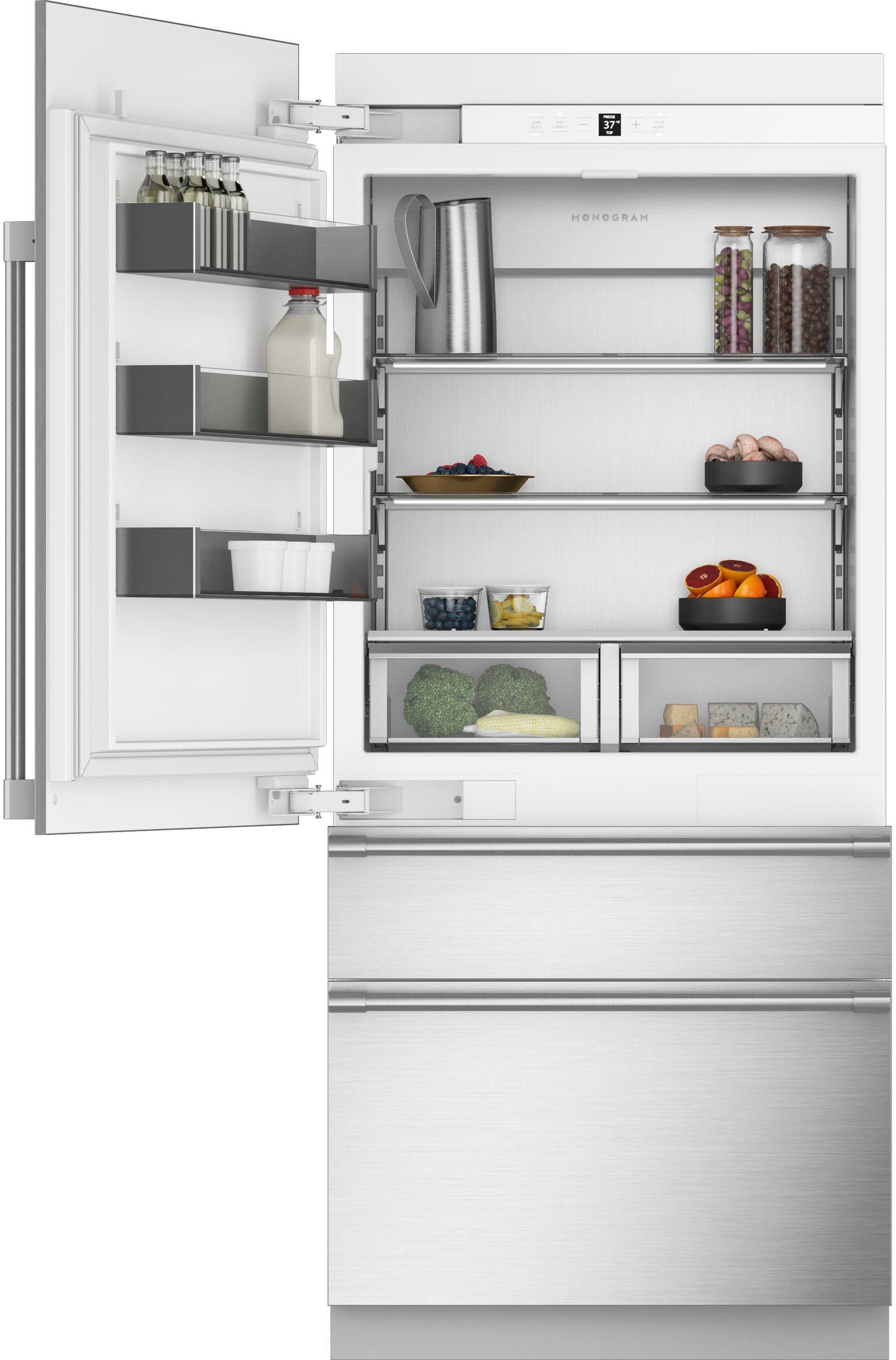 Monogram 20.2 Cu. Ft. Bottom-Freezer Counter-Depth Refrigerator Custom ...