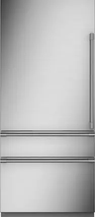 Front. Monogram - 20.2 Cu. Ft. Bottom-Freezer Counter-Depth Refrigerator - Custom Panel Ready - Stainless Steel.