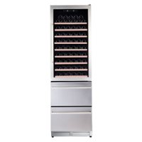 Avanti - ELITE Series Wine Cooler, 108 Bottle Capacity, 2-Drawer Beverage Center, in Stainless Steel - Front_Zoom