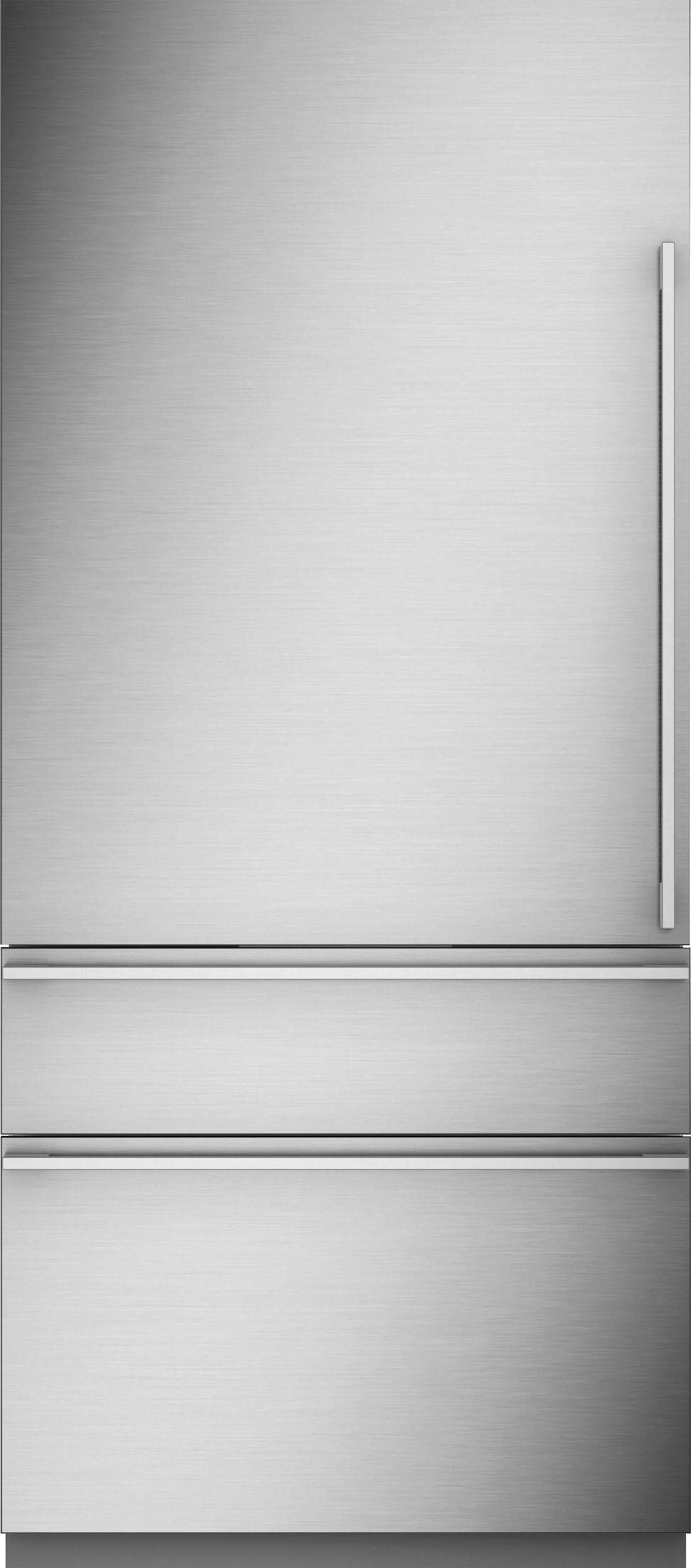 Angle. Monogram - Minimalist Handle Kit for Select Monogram Bottom Freezer Refrigerators - Stainless Steel.