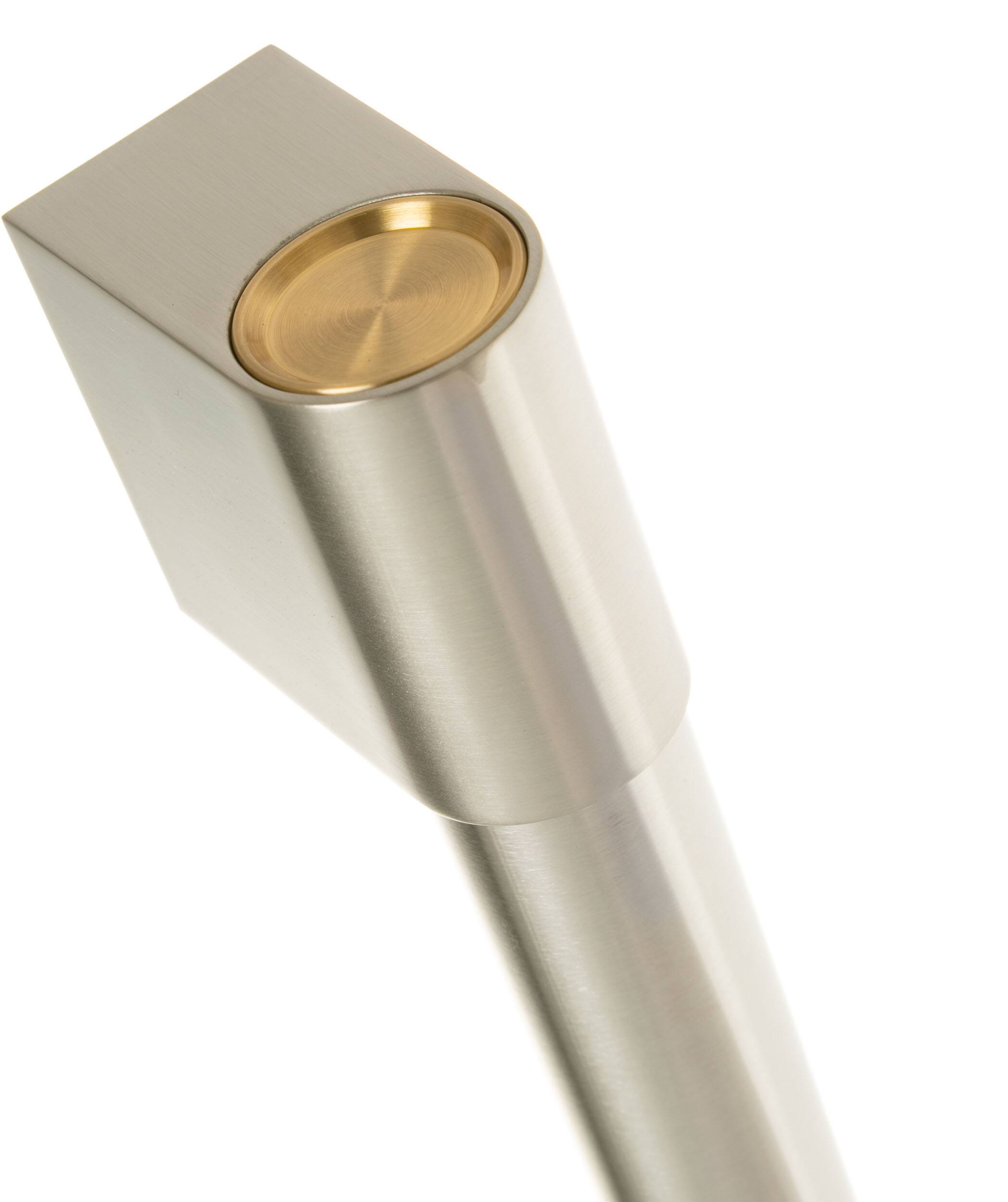 Angle. Monogram - Statement Handle Kit for Select Monogram French Door Refrigerators - Stainless Steel.