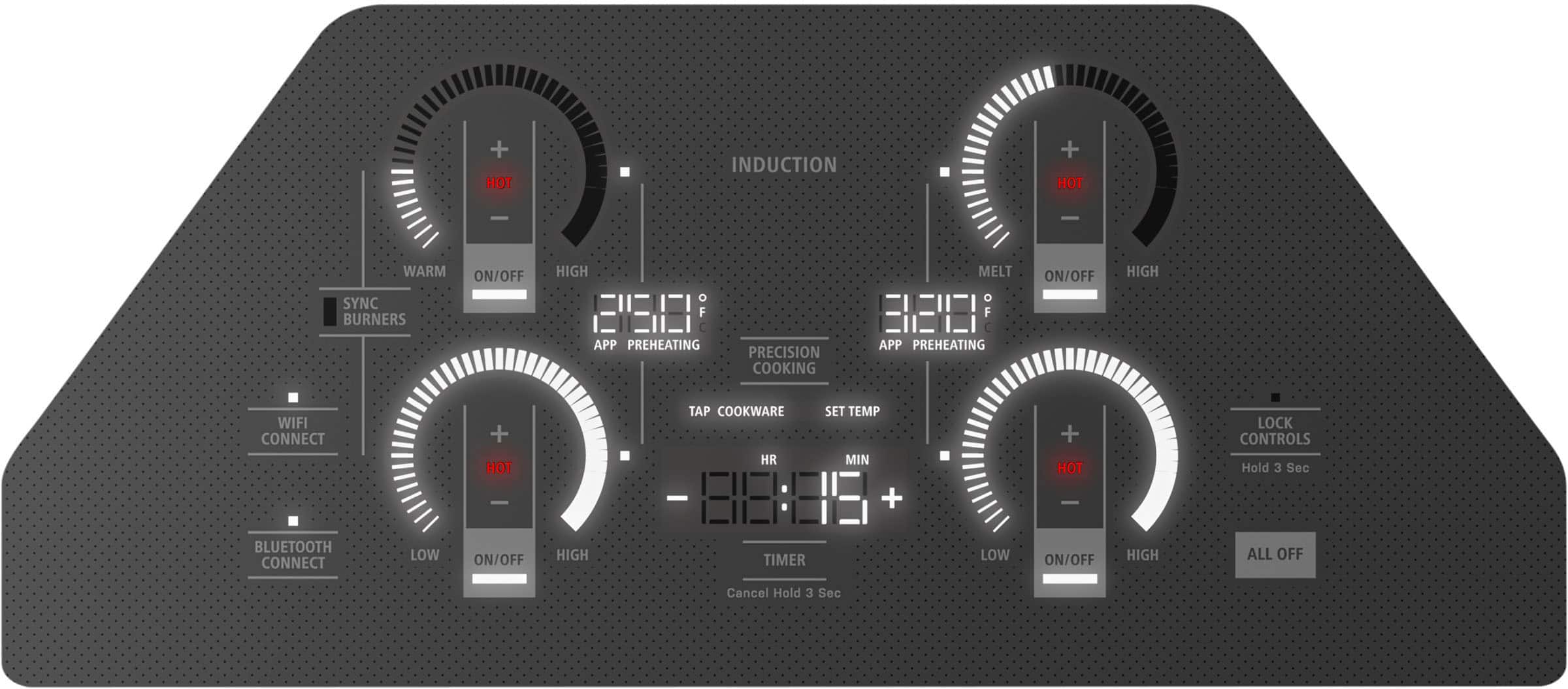 Alt View 13. Monogram - 30" Built-In Induction Cooktop - Black Graphite.