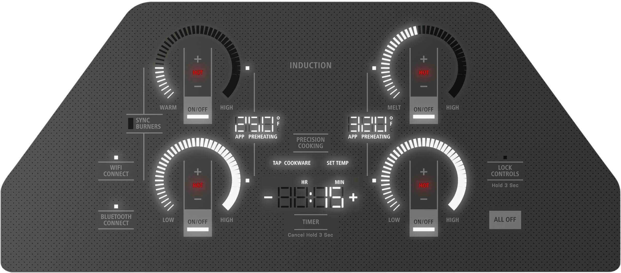 Alt View 13. Monogram - 30" Built-In Induction Cooktop - Black Graphite.
