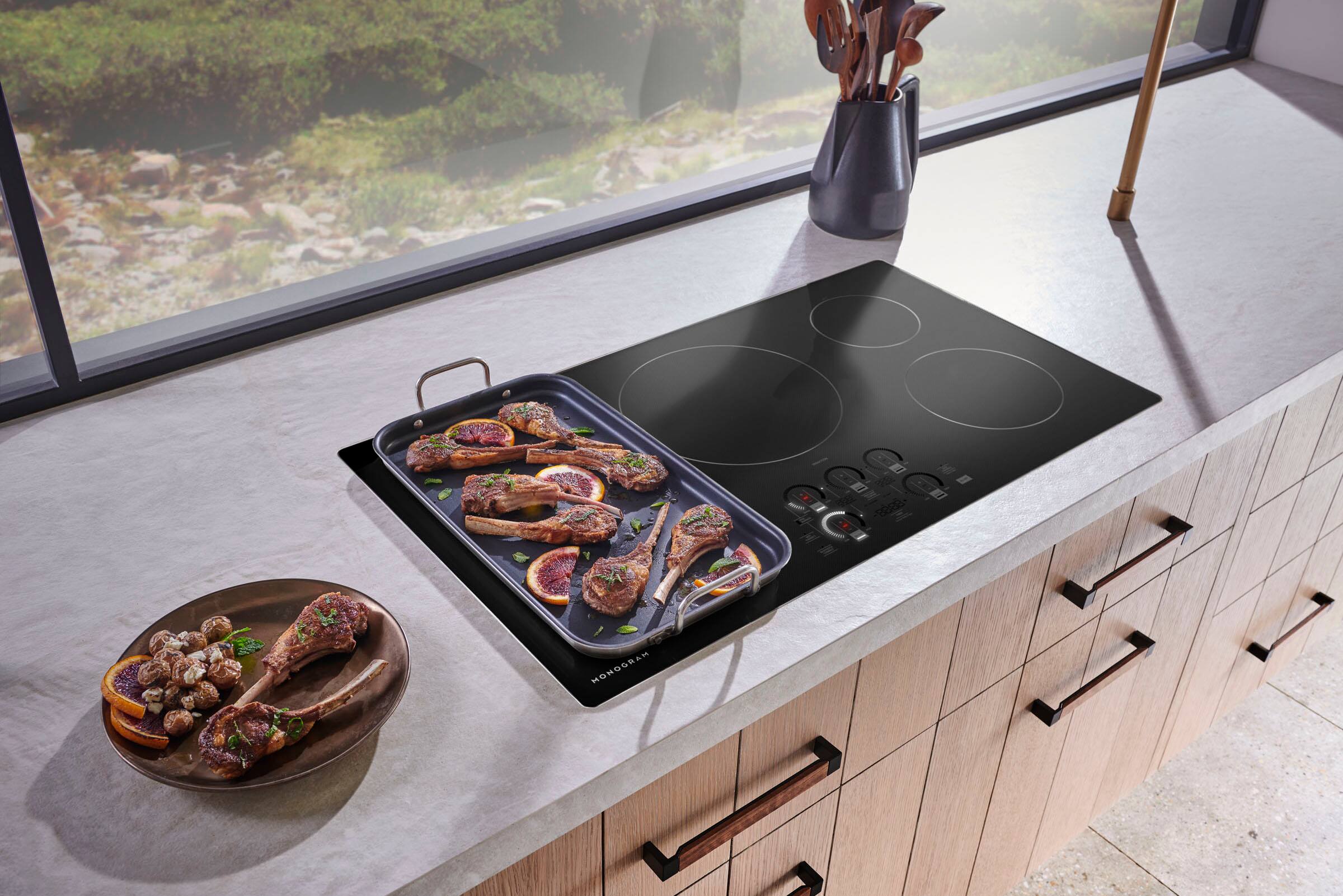 Alt View 14. Monogram - 30" Built-In Induction Cooktop - Black Graphite.