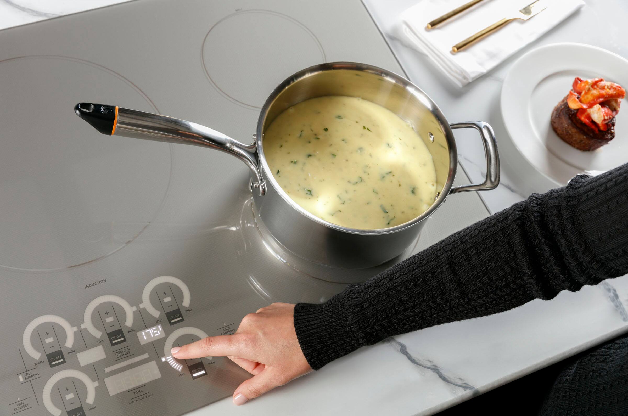 Alt View 15. Monogram - 30" Built-In Induction Cooktop - Black Graphite.