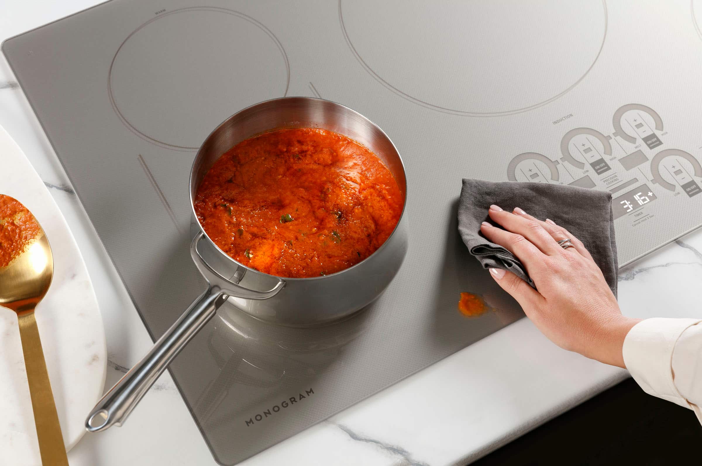 Alt View 16. Monogram - 30" Built-In Induction Cooktop - Black Graphite.