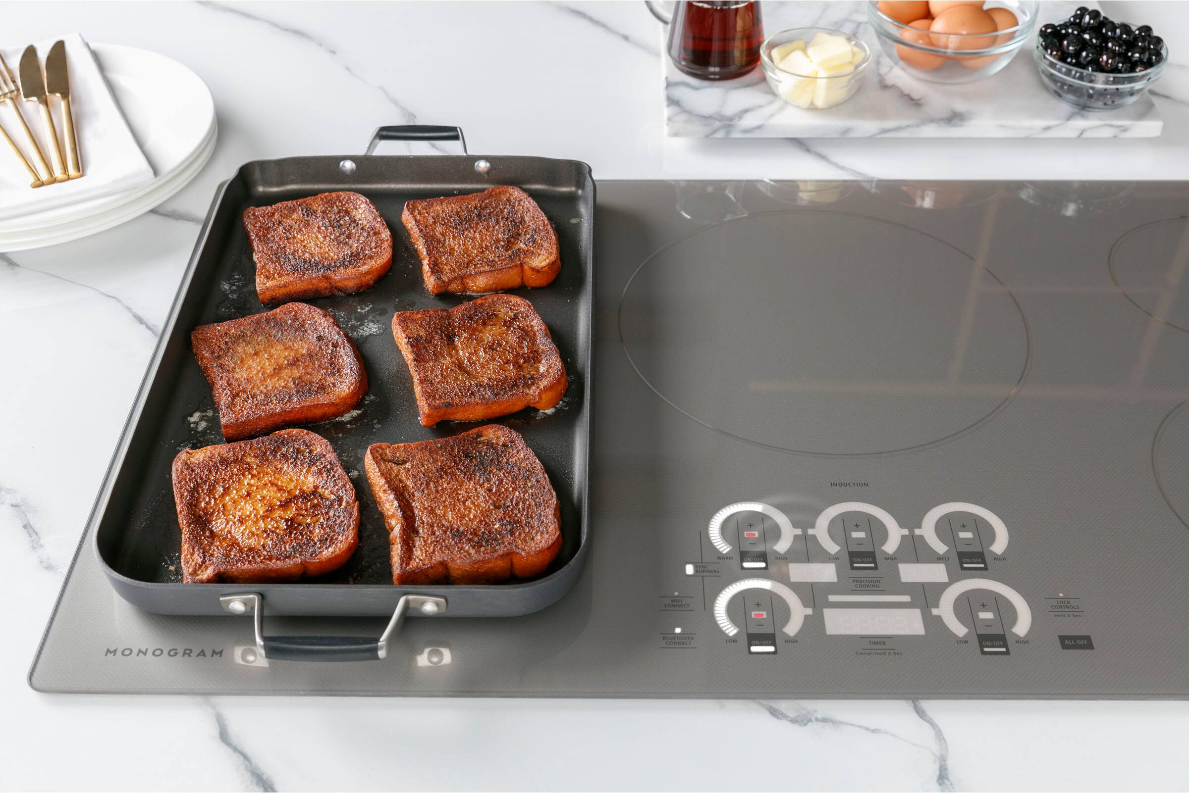 Alt View 18. Monogram - 30" Built-In Induction Cooktop - Black Graphite.