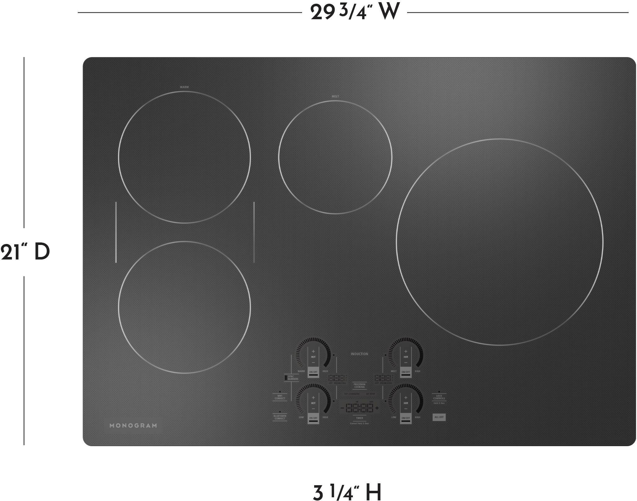 Monogram 30" BuiltIn Induction Cooktop Black Graphite ZHU30RDTBB Best Buy