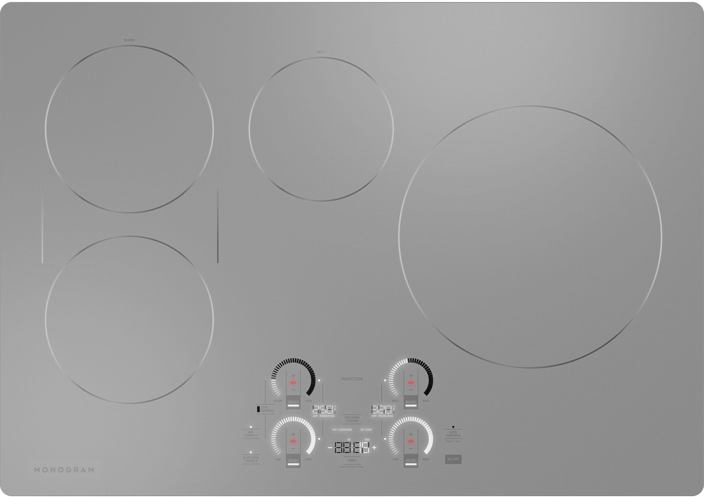 Alt View 11. Monogram - 30" Built-In Electric Cooktop - Silver.