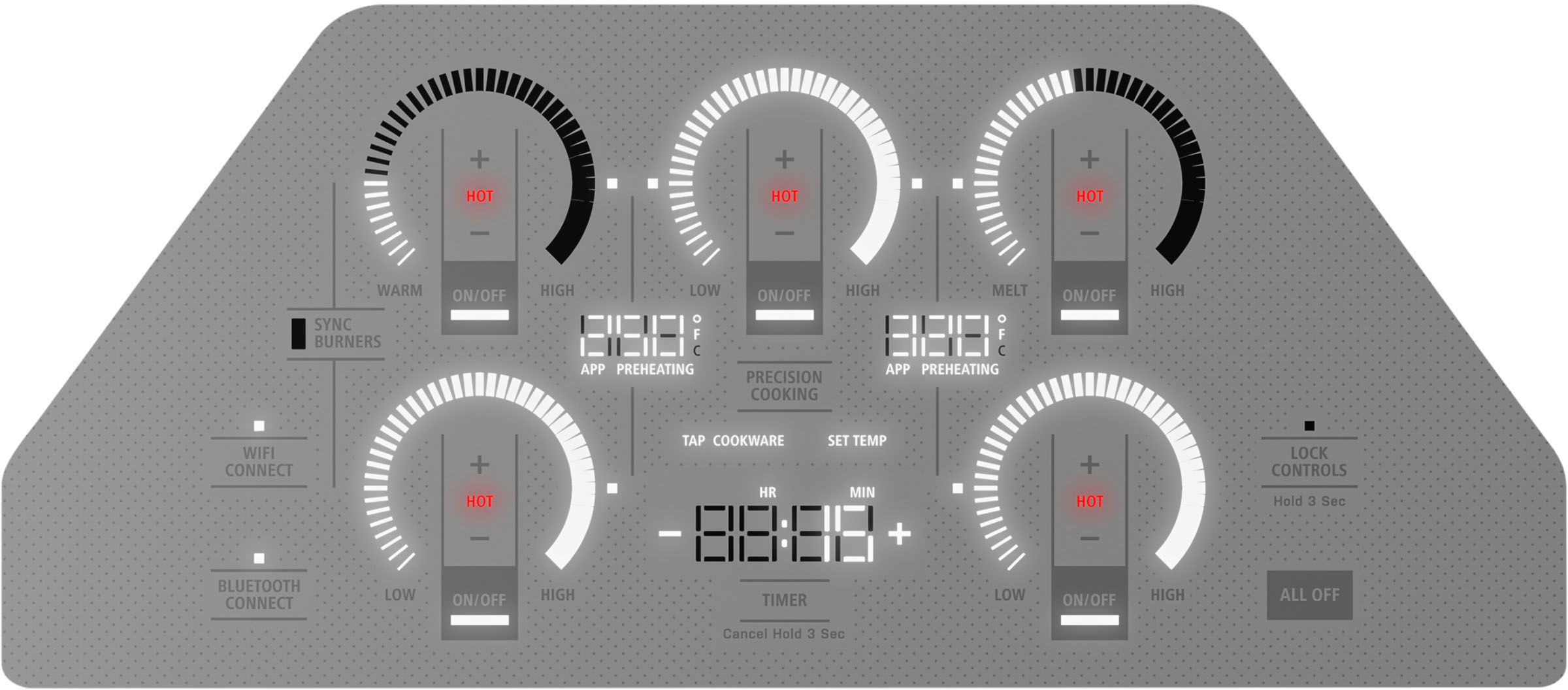 Alt View 13. Monogram - 36" Built-In Induction Cooktop - Silver.