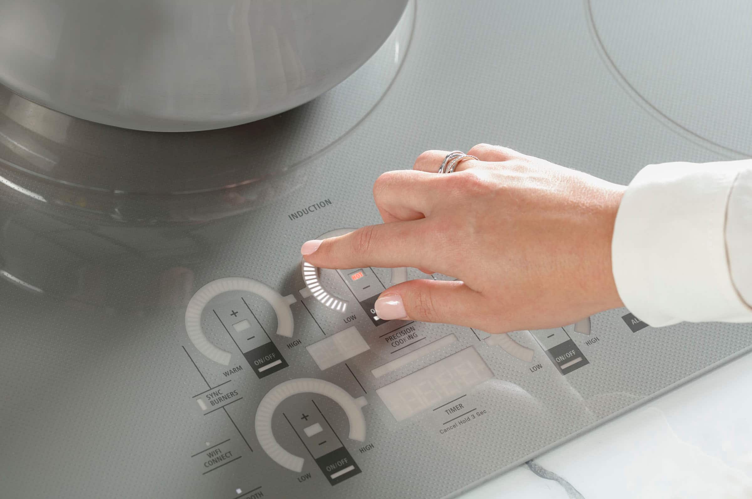 Alt View 18. Monogram - 36" Built-In Induction Cooktop - Silver.