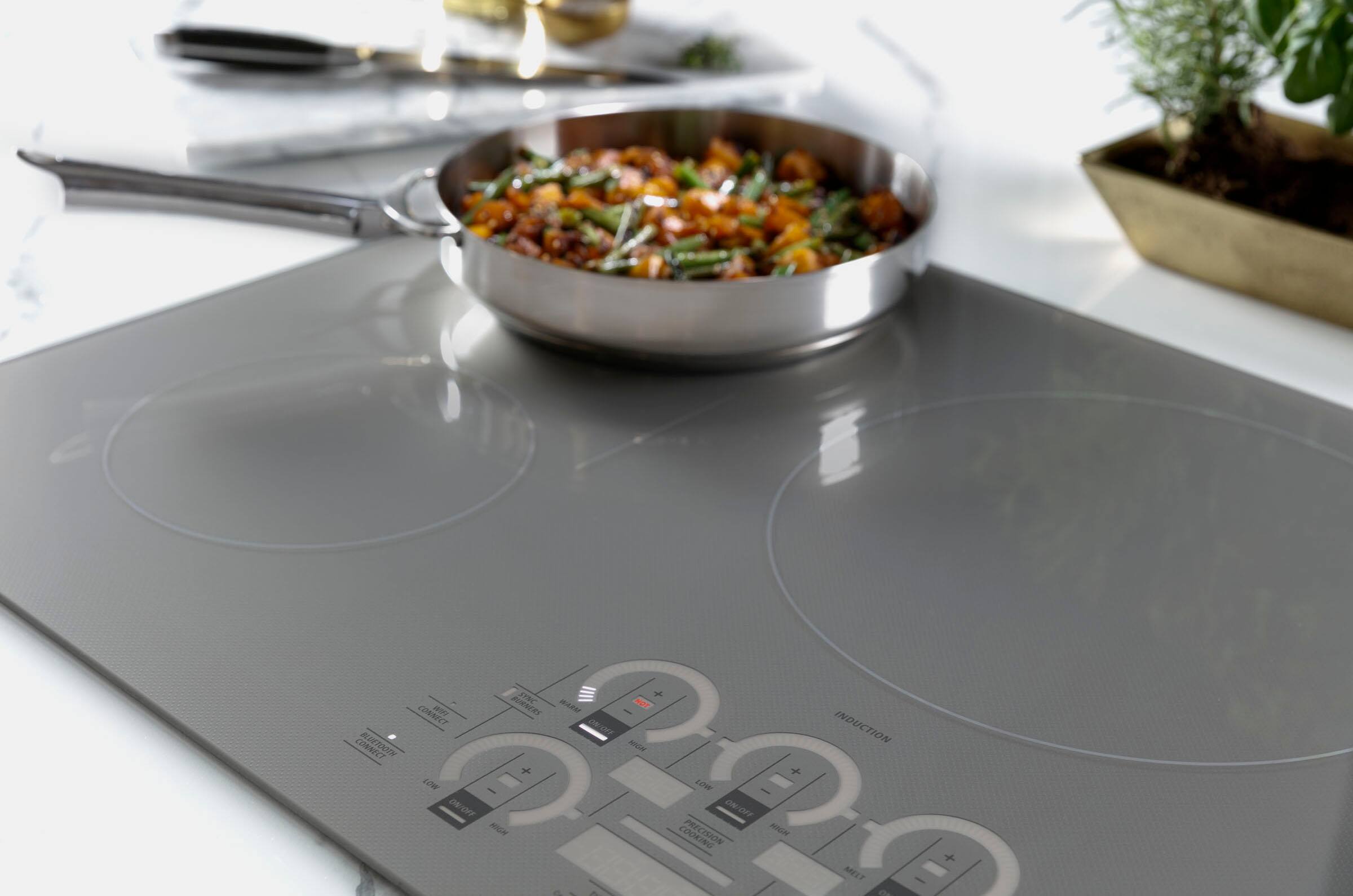Alt View 21. Monogram - 36" Built-In Induction Cooktop - Silver.