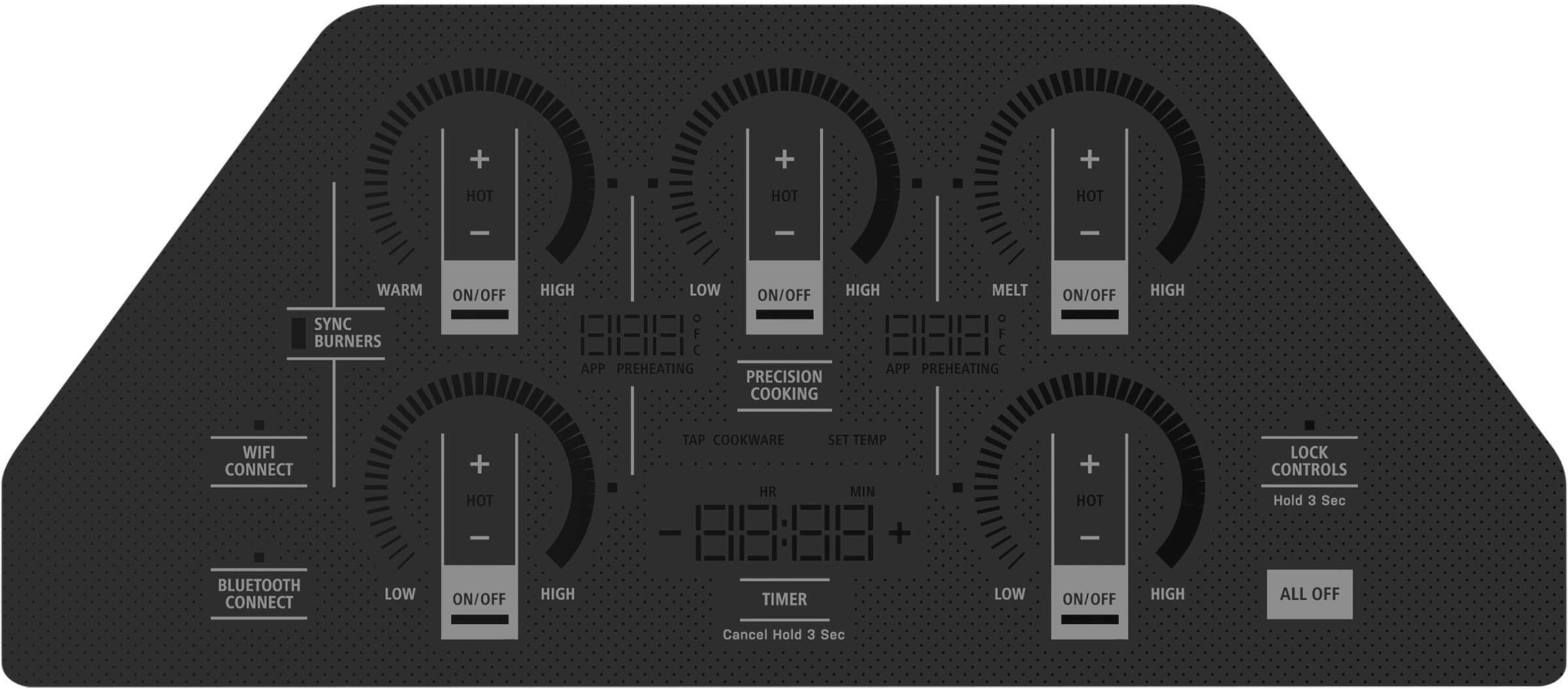 Alt View 12. Monogram - 36" Built-In Electric Cooktop - Black Graphite.