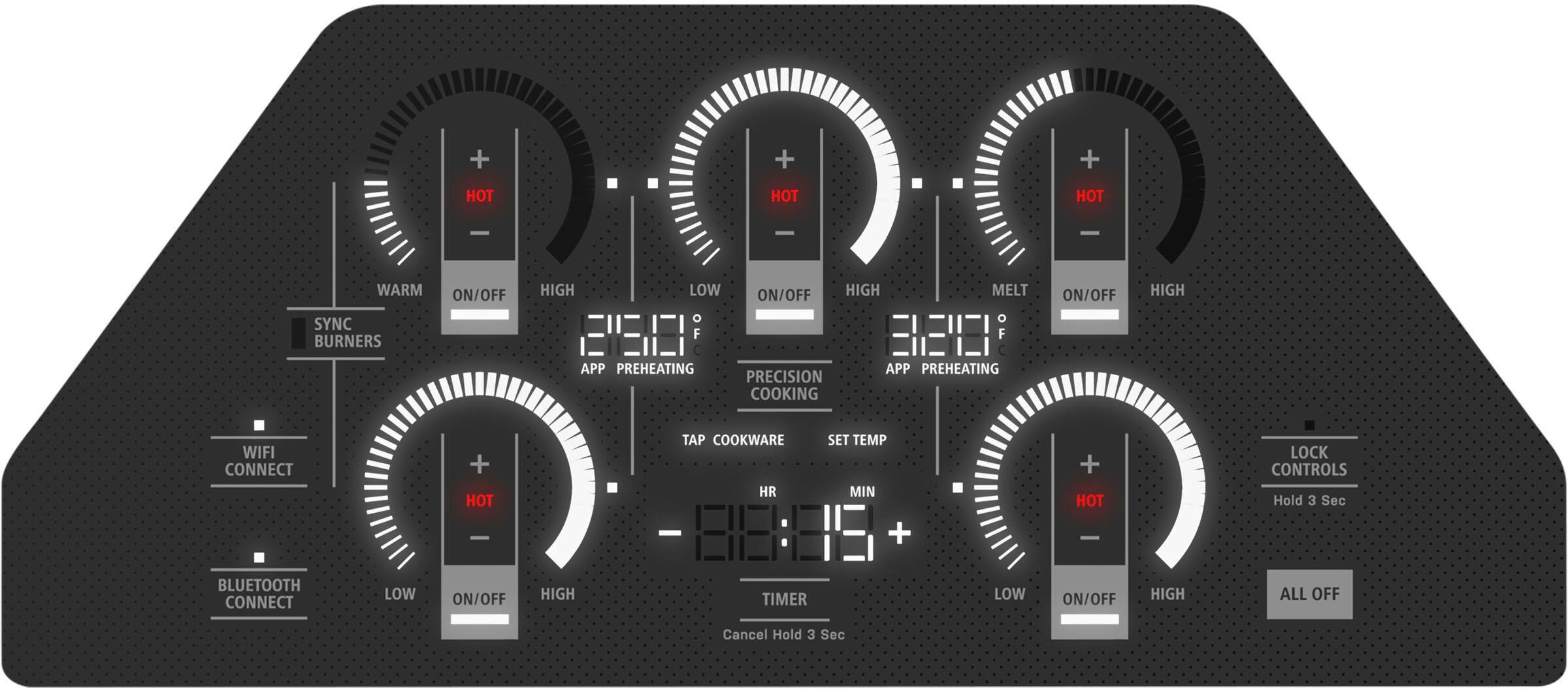 Alt View 13. Monogram - 36" Built-In Electric Cooktop - Black Graphite.