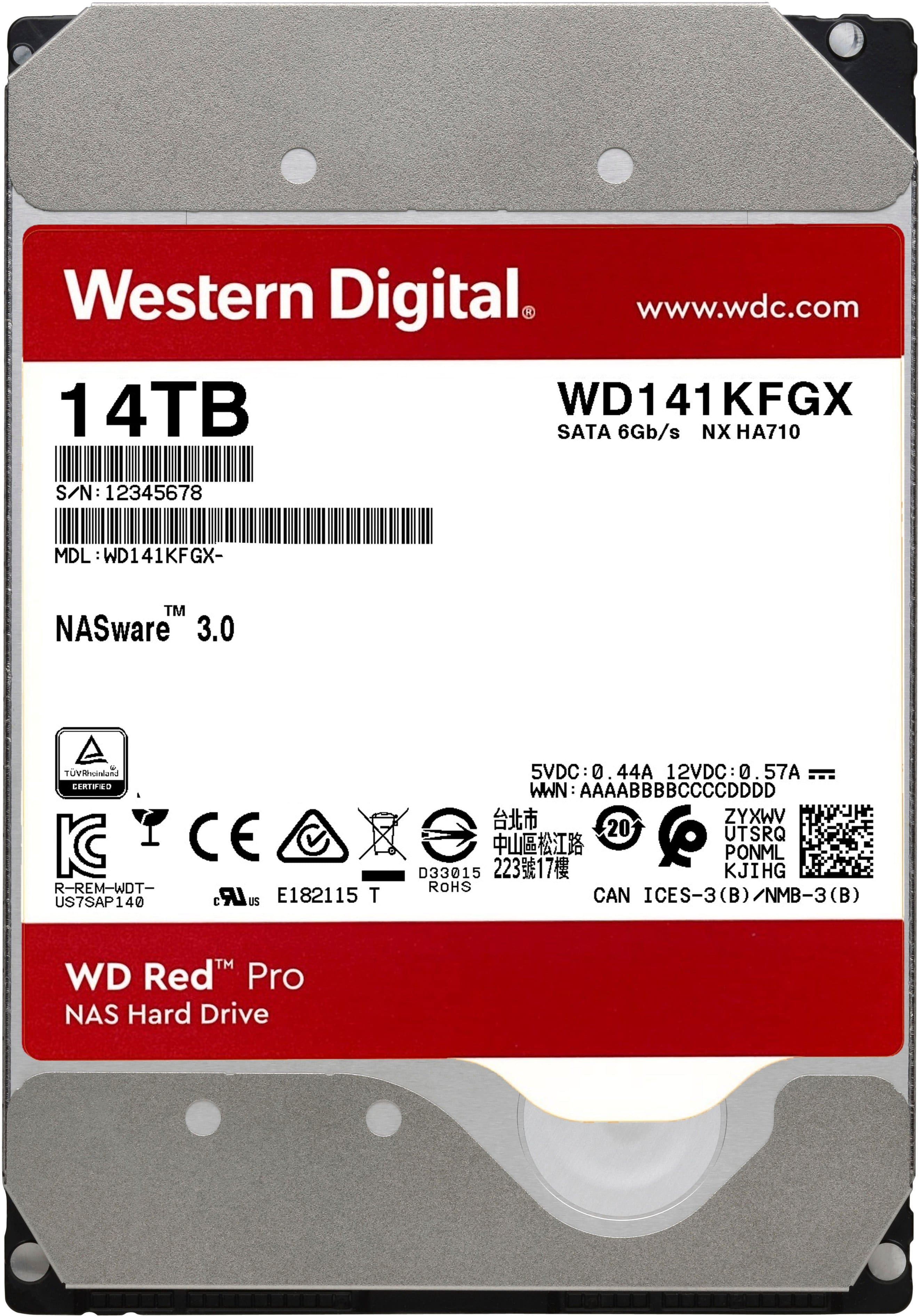 Alt View 12. WD - Red Pro 14TB NAS Internal Hard Drive - Red.