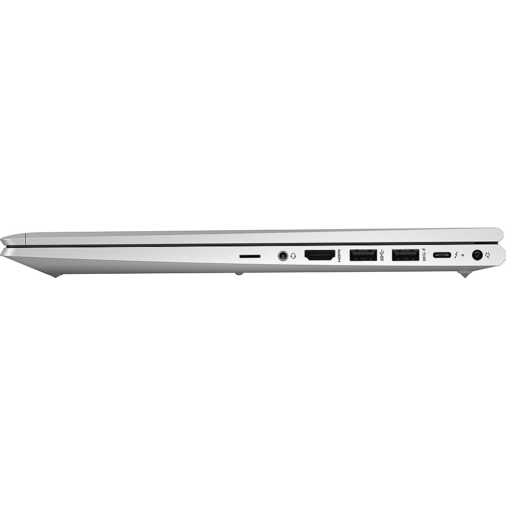 silver laptop side view