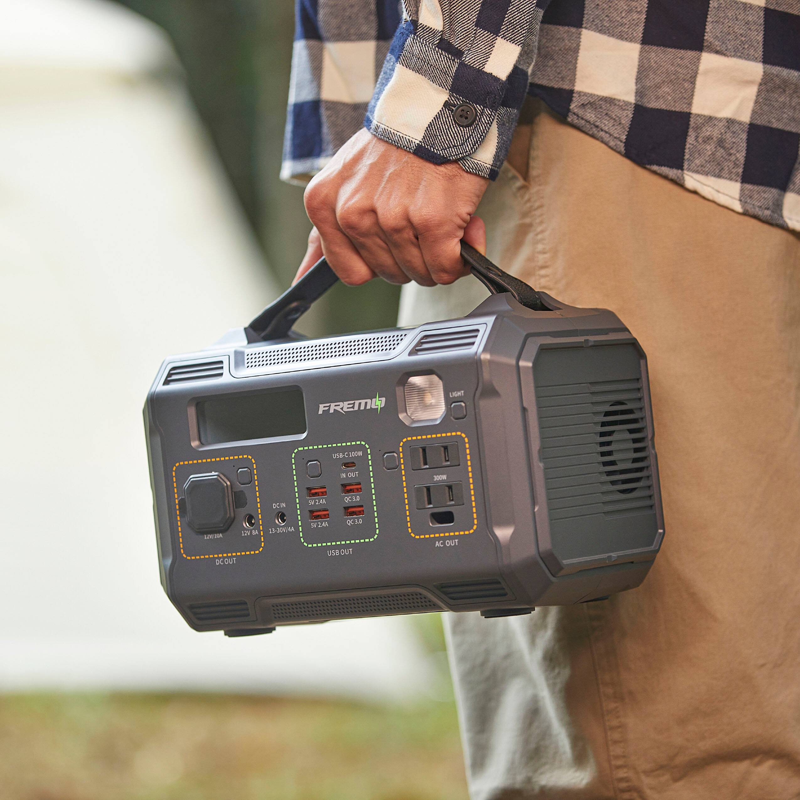 thumbnail image 2 of Fremo X300 Portable Power Station – 276Wh – Battery Powered Generator – Solar Compatible – Used 2 of 6