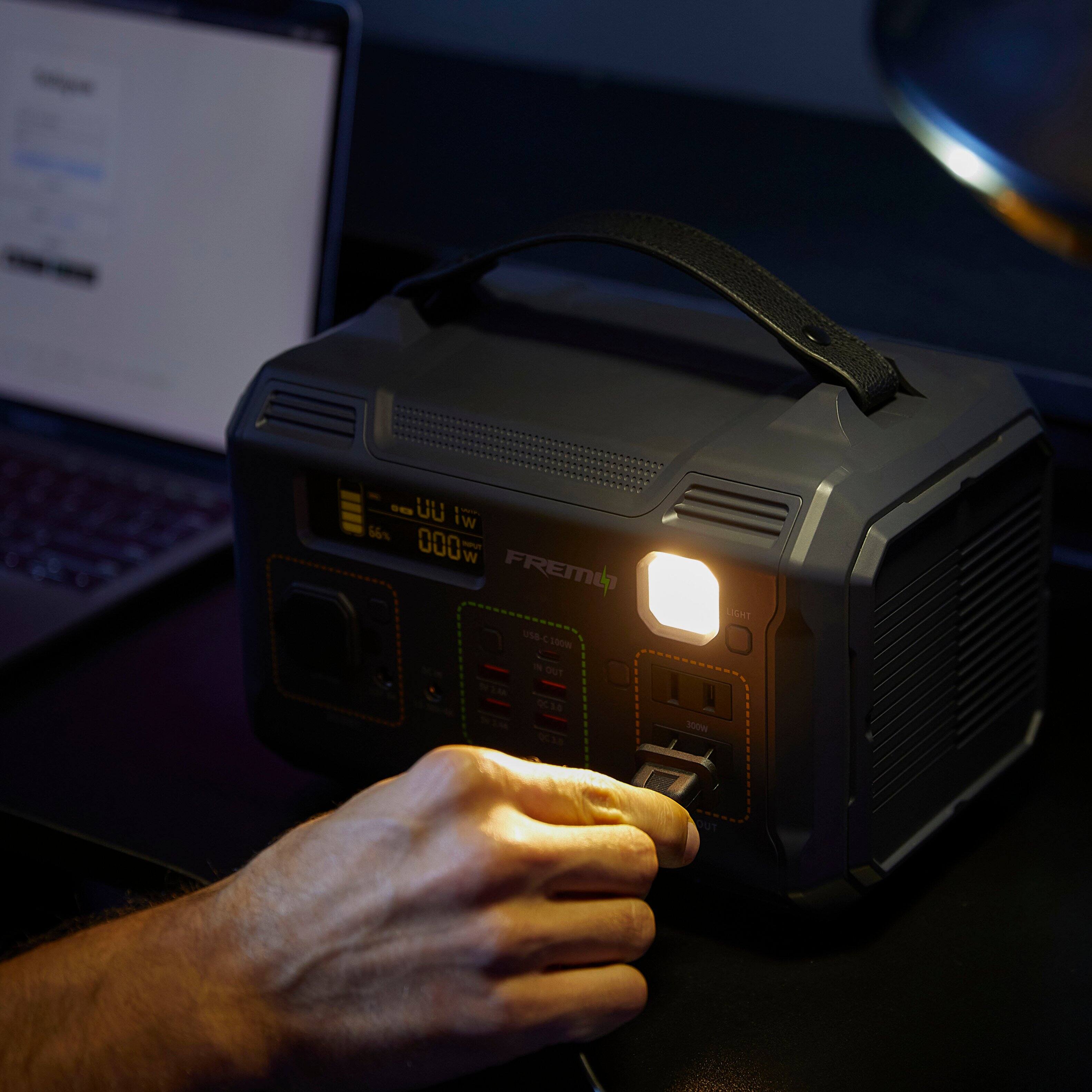 CHARGE 9 DEVICES SIMULTANEOUSLY 2 AC PORTS (110-120V/60Hz) 4 USB-A PORTS (2*18W MAX+2*5V/2.4A USB-C PORT PD3.0 100W MAX) CAR OUTLET + DC PORTS (12V/10A; 12V/8A)