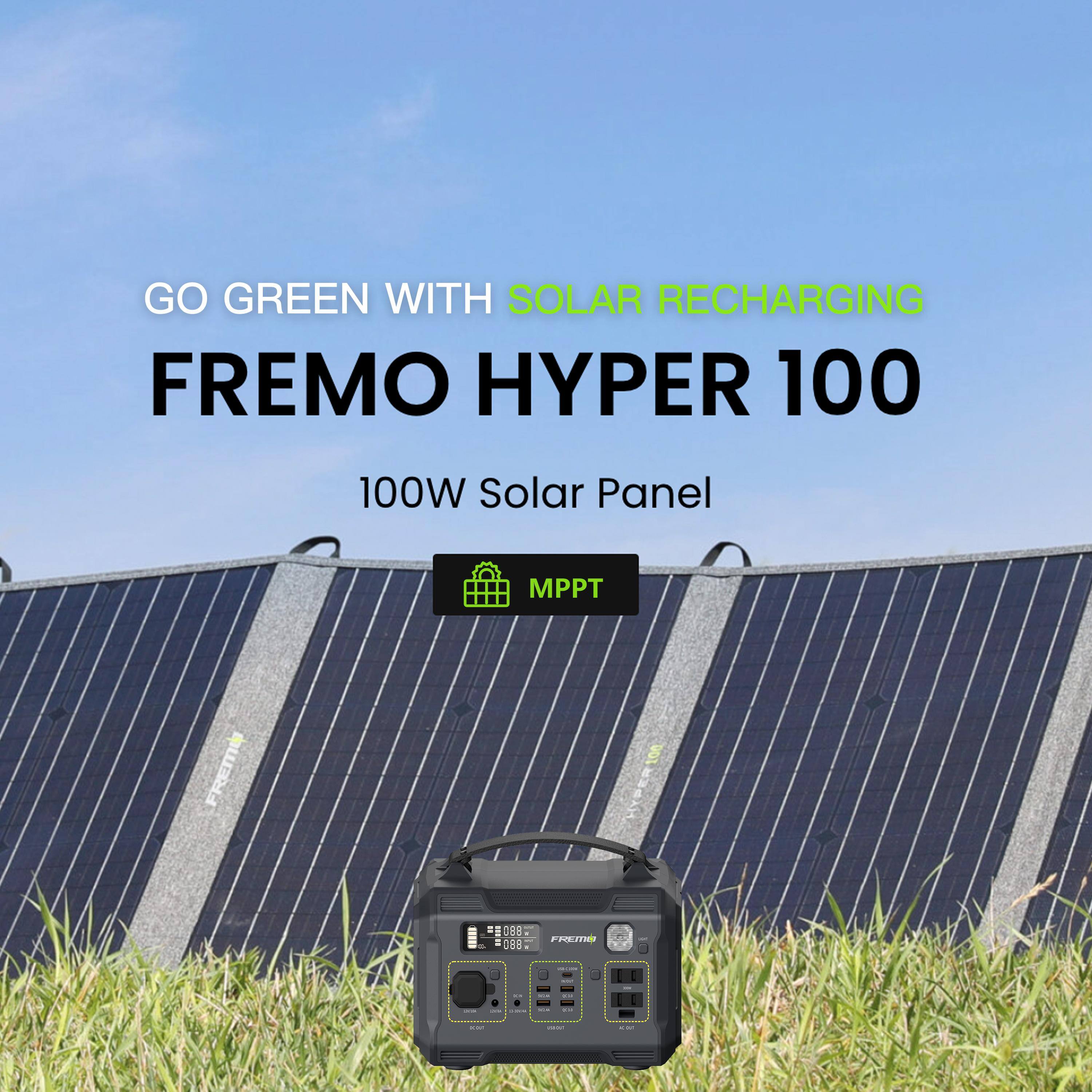 GO GREEN WITH SOLAR RECHARGING FREMO HYPER 100 100W Solar Panel MPPT FREME I 2 083 383 FRInE