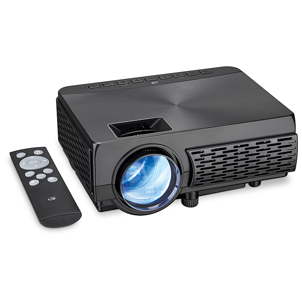 Left View: GPX - PJ300B LED Projector with Bluetooth - Black