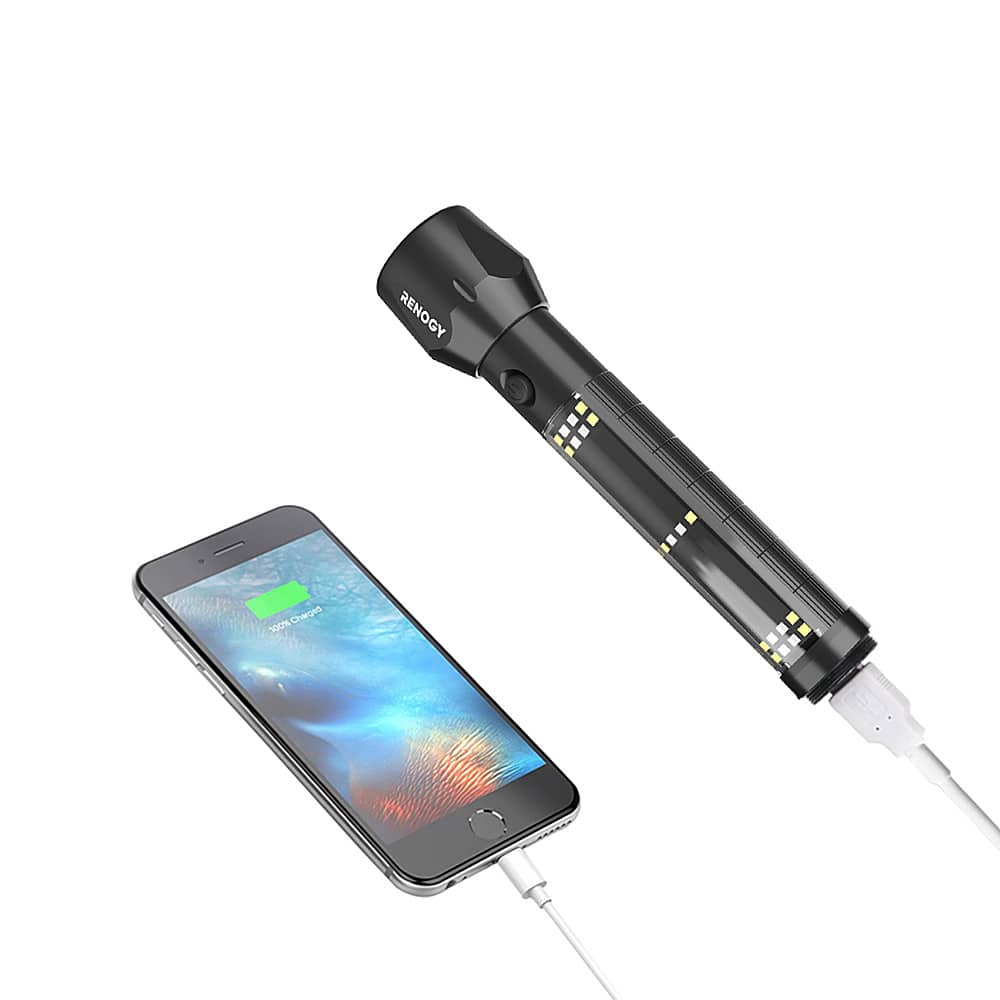 Left. Renogy - E.Lumen 500 Rechargeable Multi-functional Flashlight, 3 Pcs - Black.