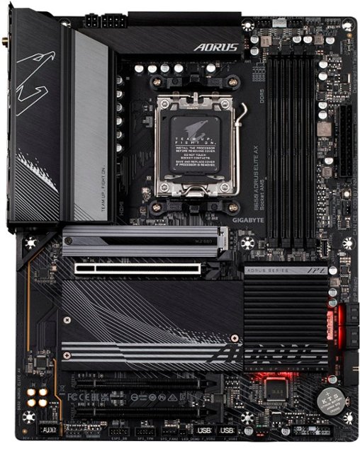 Front. GIGABYTE - GIGABYTE - B650 AORUS ELITE AX (Socket AM5) AMD B650 ATX DDR5 Wi-Fi 6E Motherboard - Black.